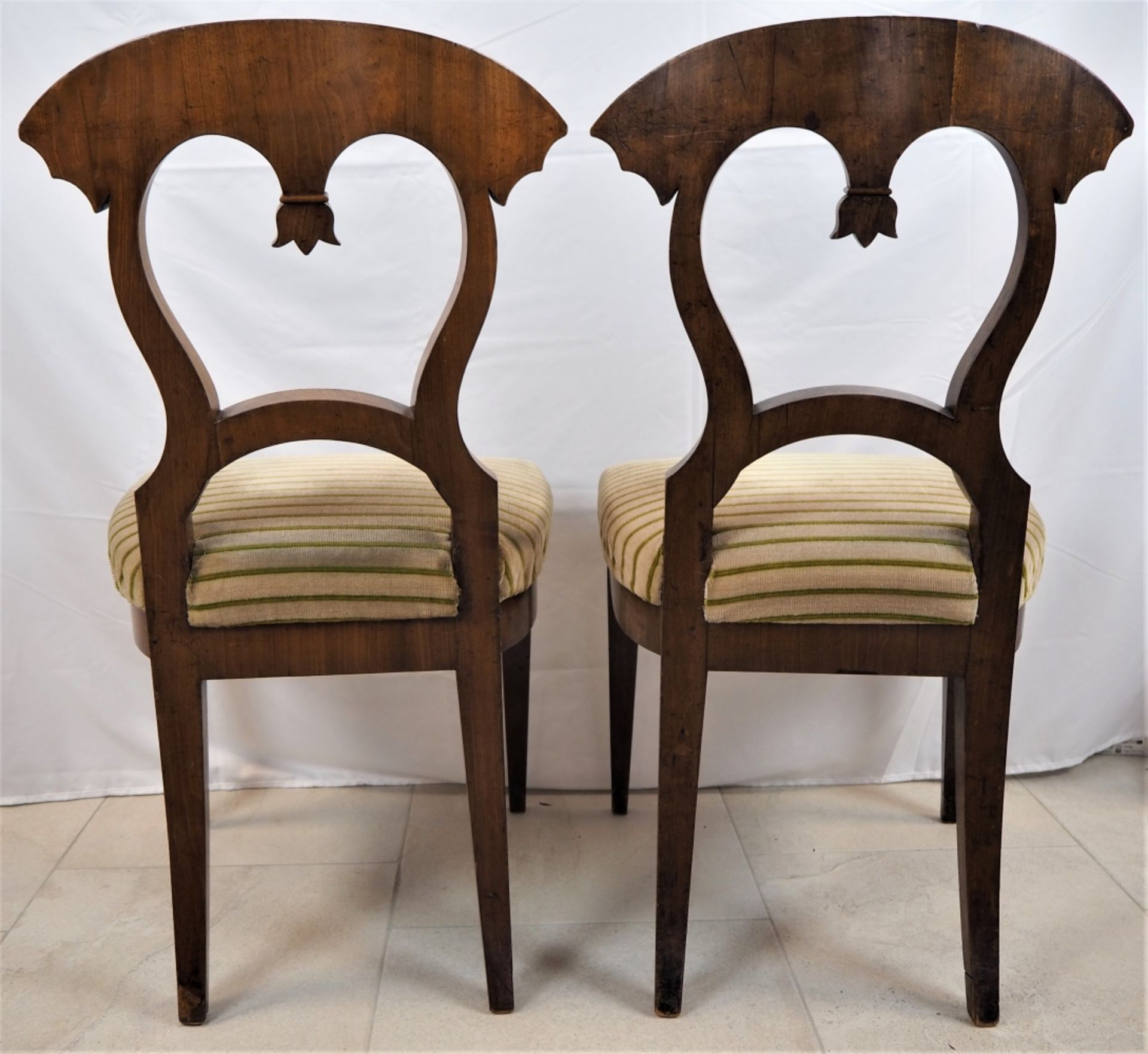 Paar Biedermeier Stühle, Mitteldeutsch um 1830 - Bild 4 aus 5