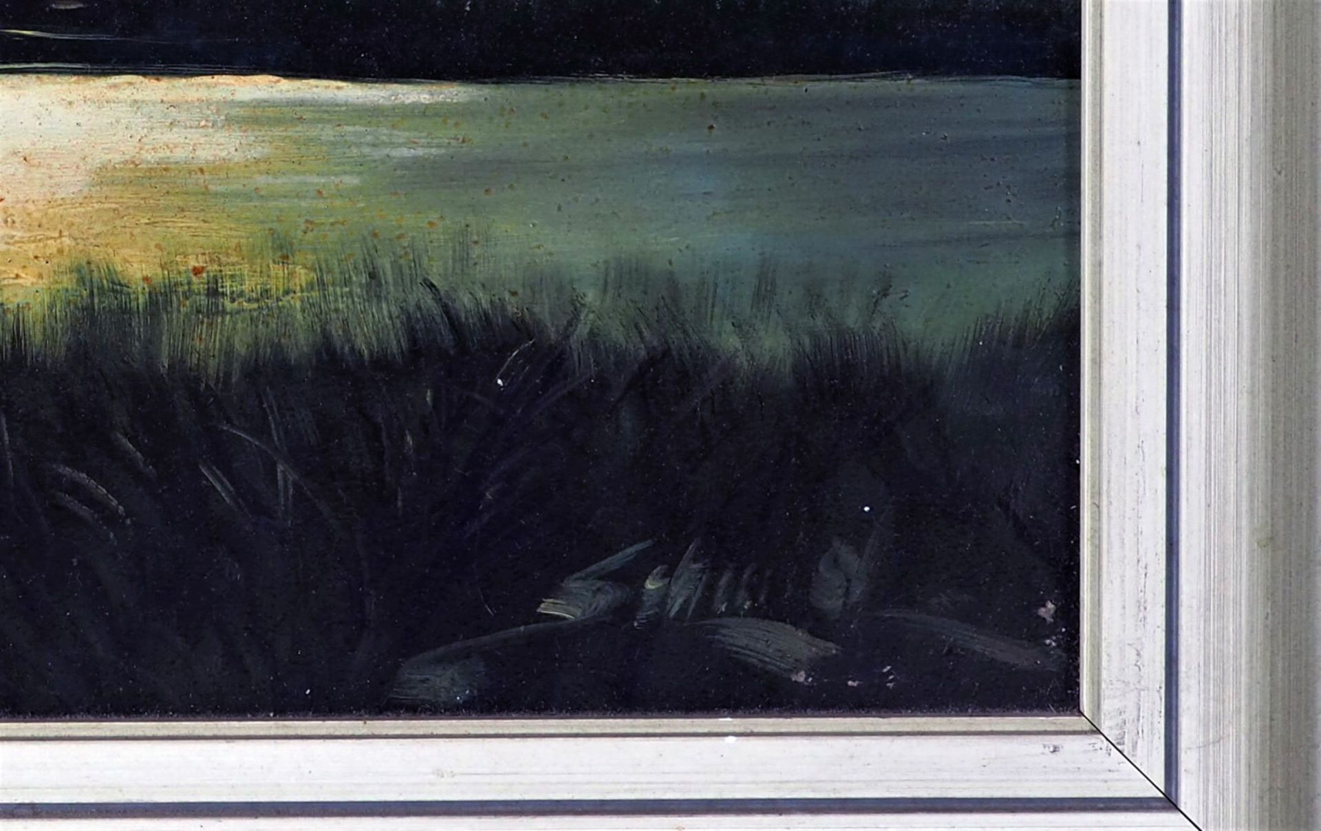 Gemälde Landschaft mit See - sign. "Schmidt" - Bild 2 aus 2