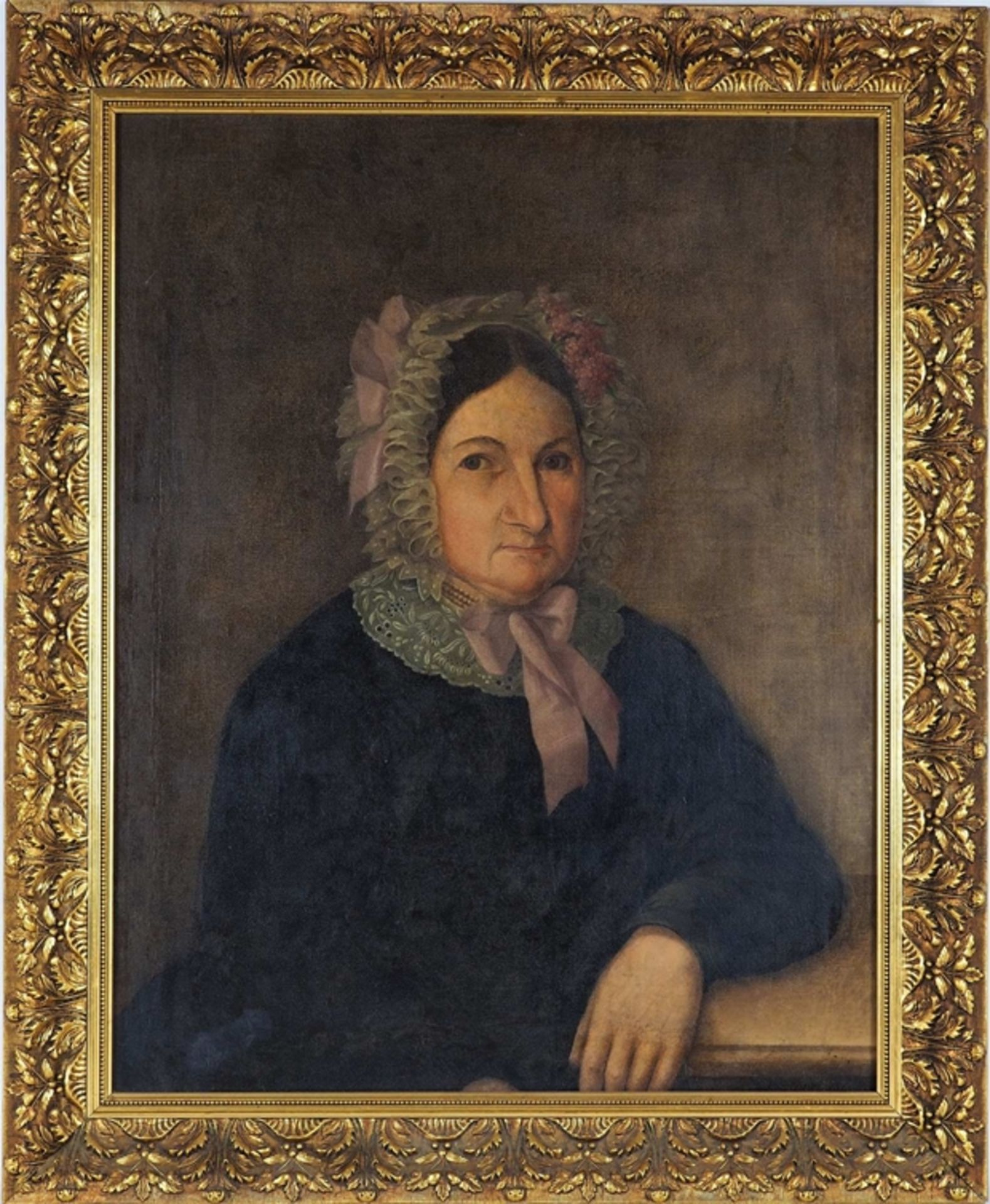 Jakob Ginzel (1792-1862, Reichenberg) - Biedermeier Damenporträt im Rahmen, 1860
