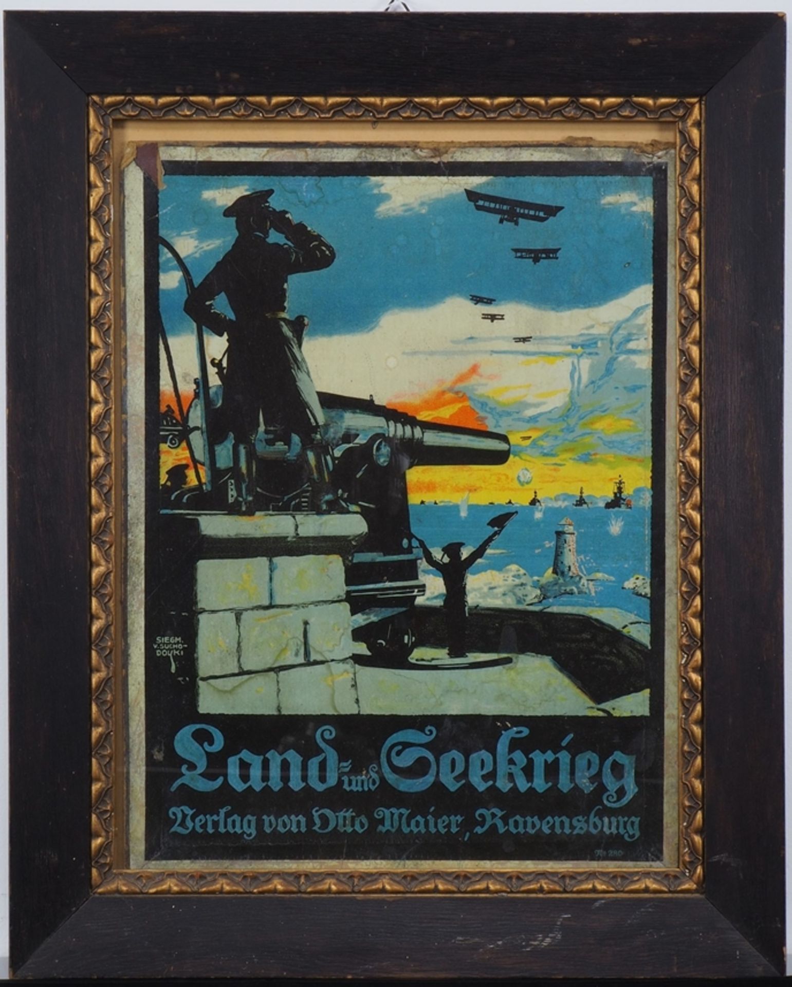 Siegmund von Suchodolski (1875-1935): "Land und Seekrieg", 1. Wk, Kriegsplakat 