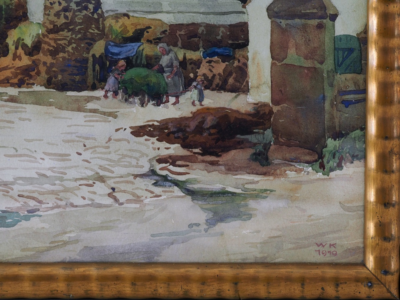 Watercolor farm - sign. "WW 1919" - Image 3 of 4