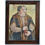 Kolorierter Holzschnitt Martin Luther, nach Lucas Cranach d.J., 16. Jh.
