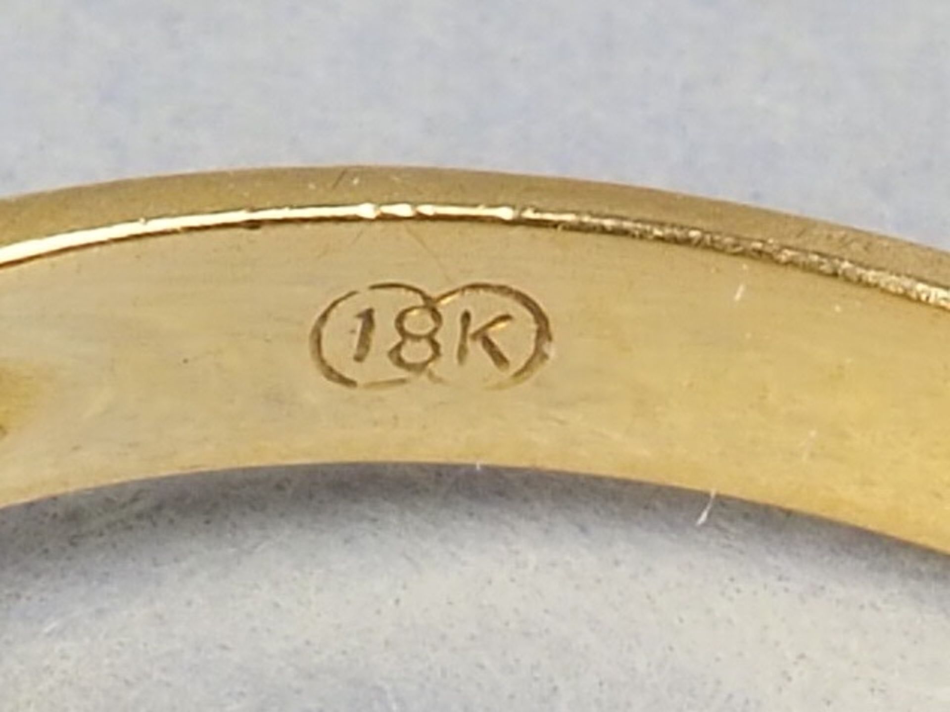 18kt Gold Citrin/Diamant-Damenring, 3,3g Gesamtgewicht - Bild 4 aus 4