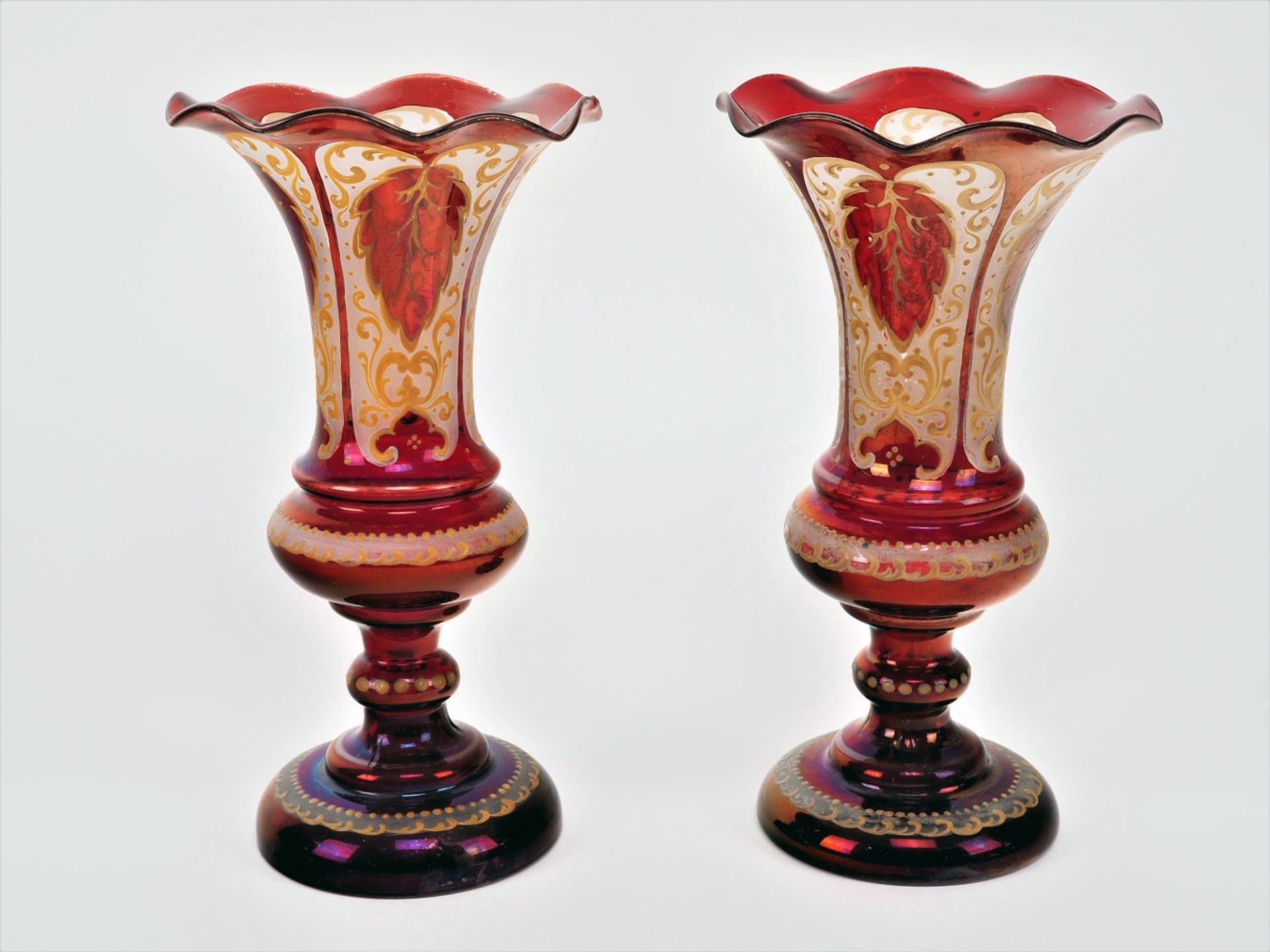 Paar böhmische Vasen