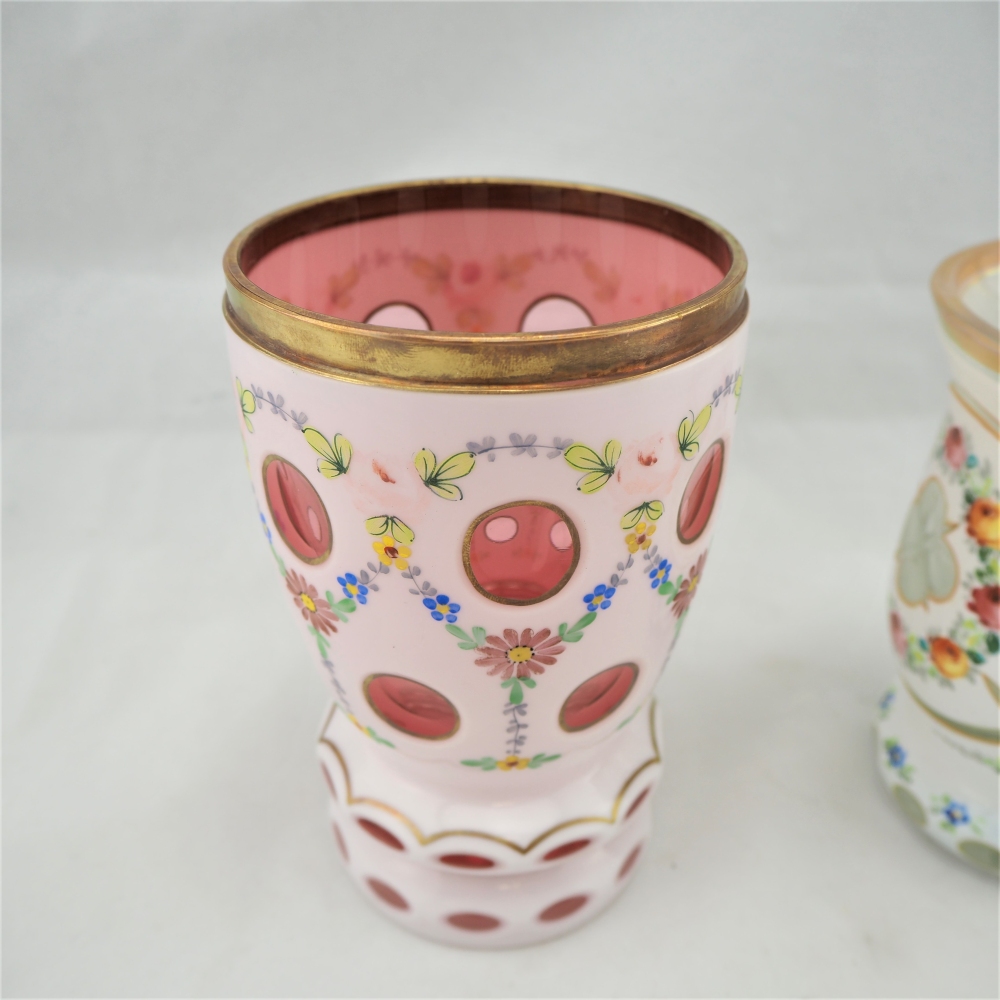 Souvenir mug, 2 pieces, Bohemia, 19th century. - Image 2 of 3