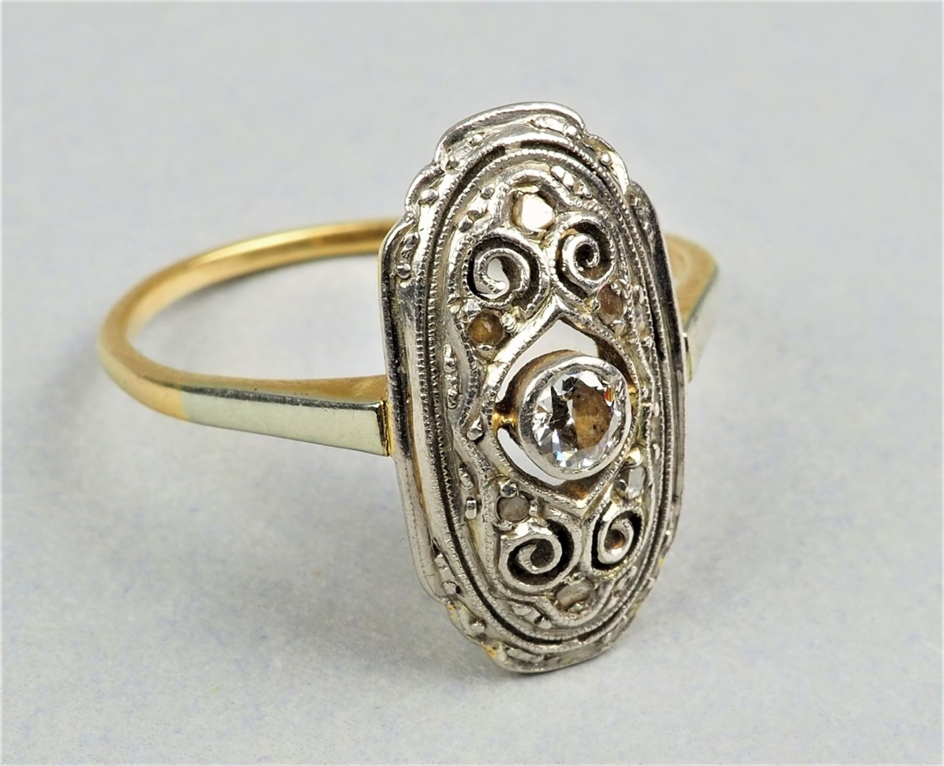 Antiker Art Déco Diamant Ring, 18kt. Gold