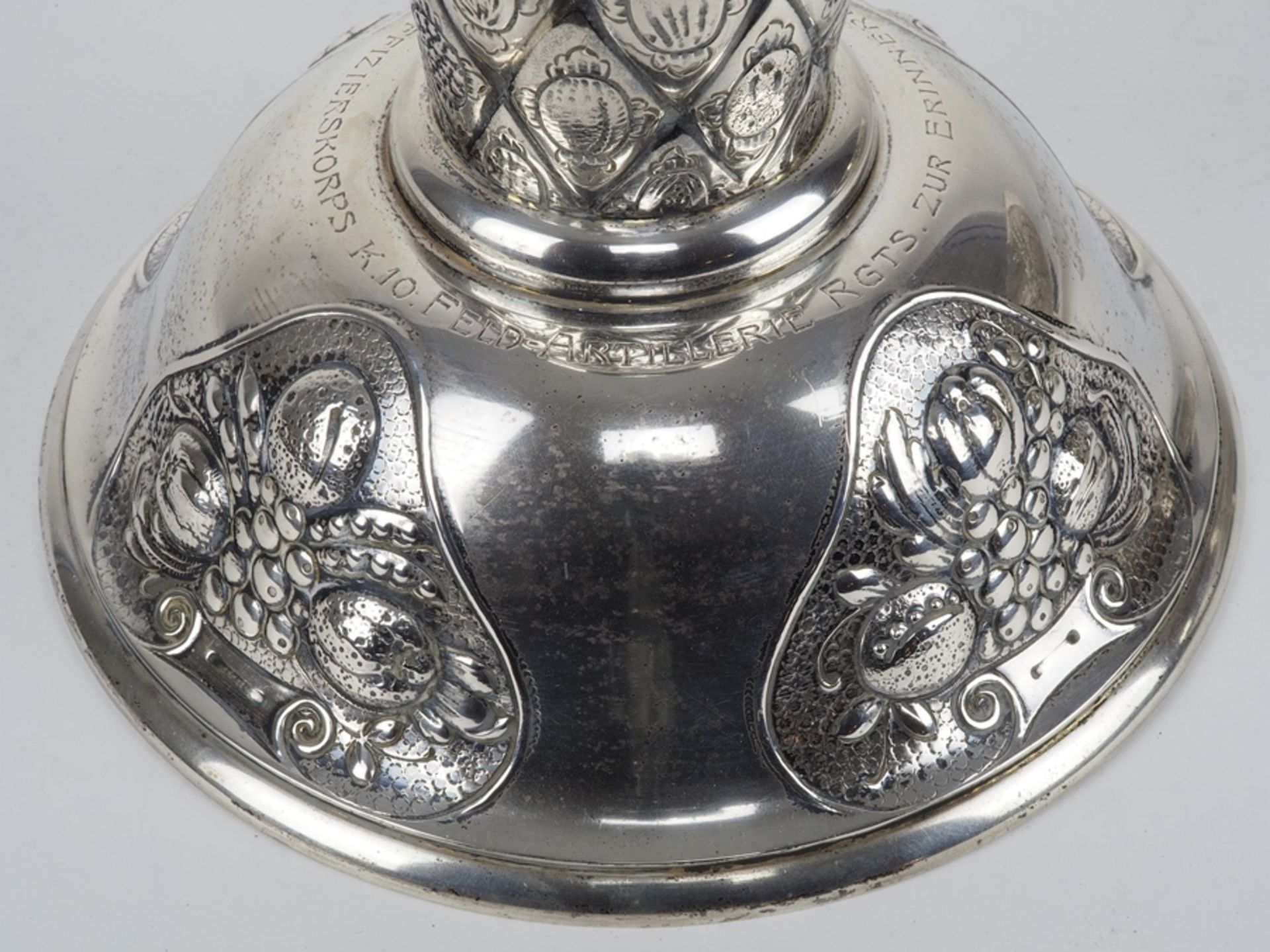 Large fruit bowl, centerpiece around 1910, 800 silver. - Image 6 of 8