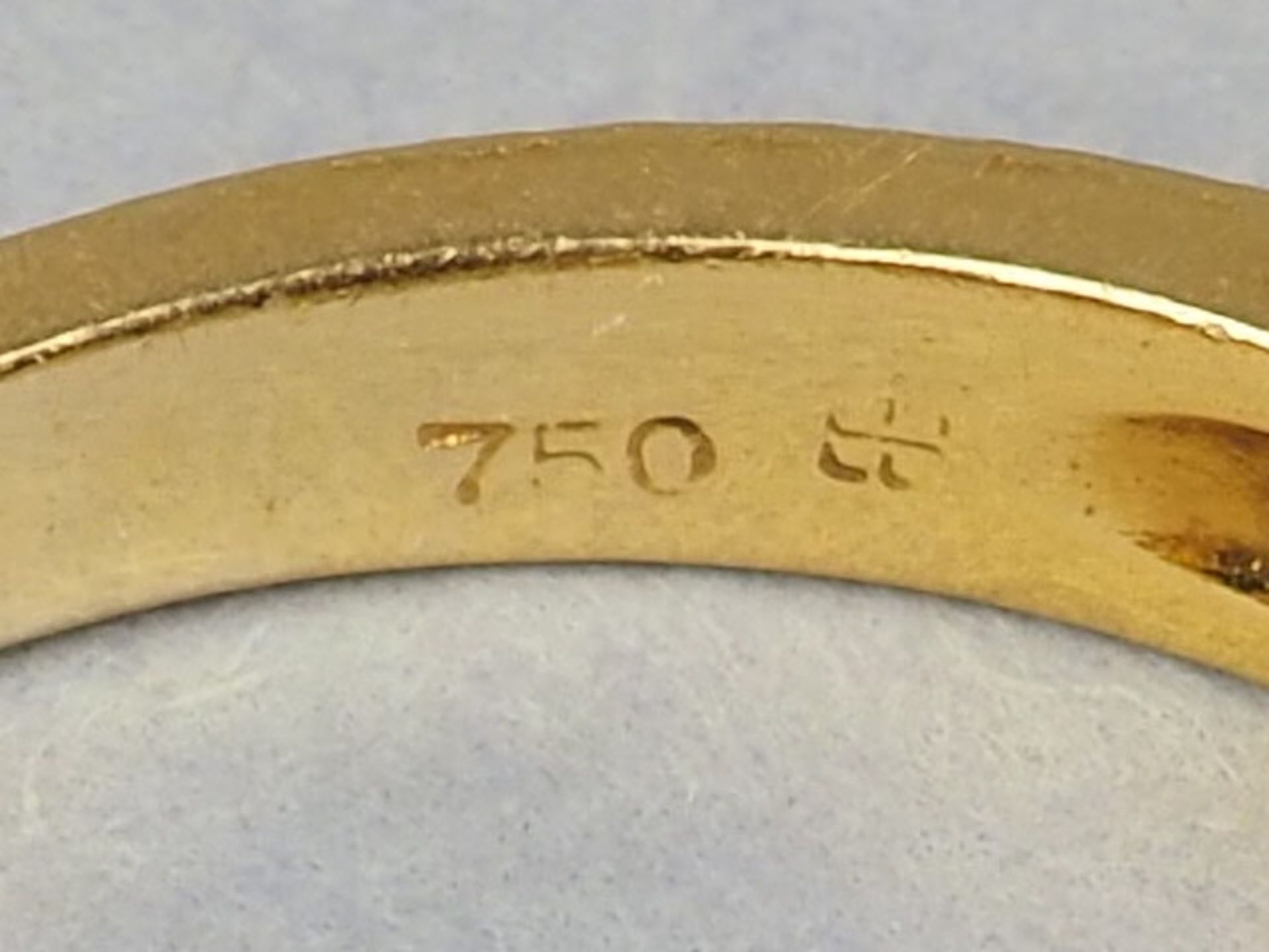 18kt Gold Brillant-Ring, 3,6g Gesamtgewicht - Bild 3 aus 3