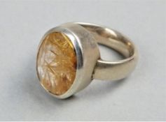 Designer Silber Ring, Rutilquarz