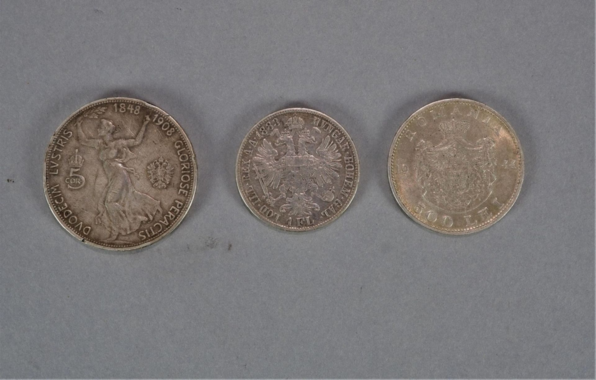 3 Silbermünzen, 1883 - 1944 - Bild 2 aus 2