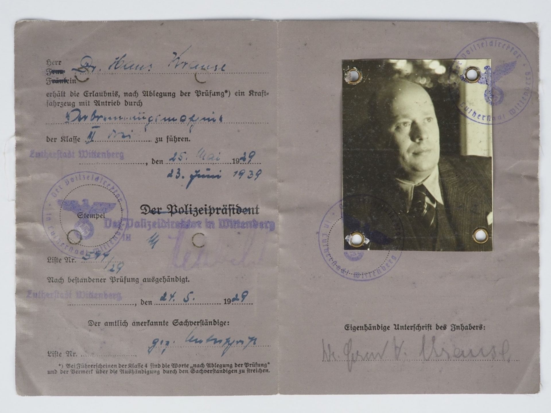Führerschein 1939, Nationalsozialistisches Deutsches Reich - Bild 2 aus 3