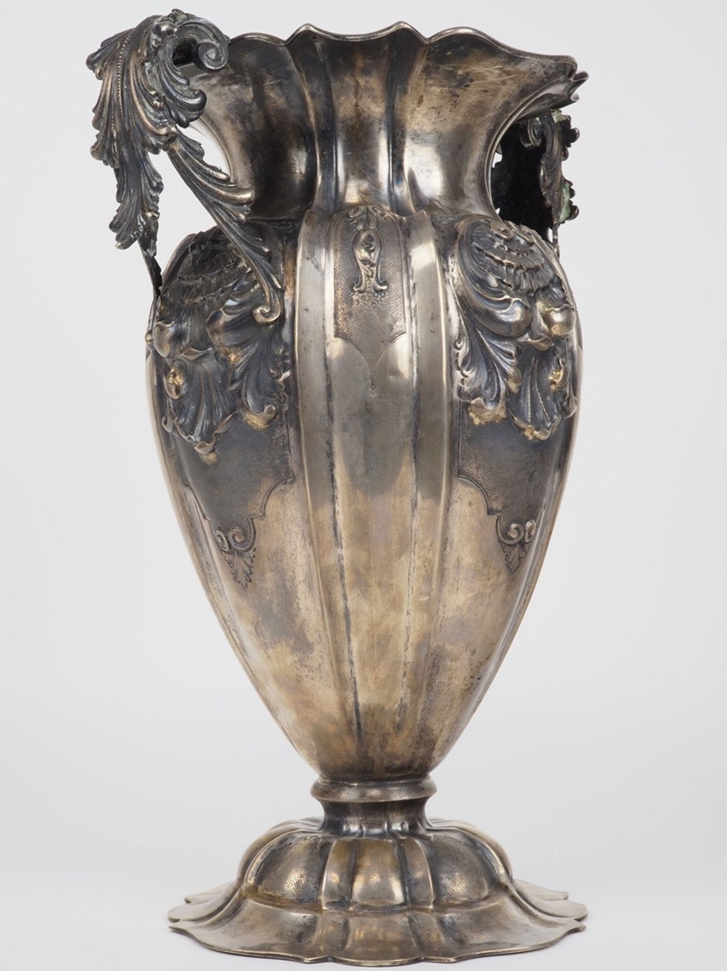 Large amphora vase in baroque style, 800 silver. - Image 2 of 4