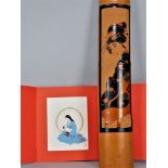 Bambus Bild mit Porträt einer Geisha