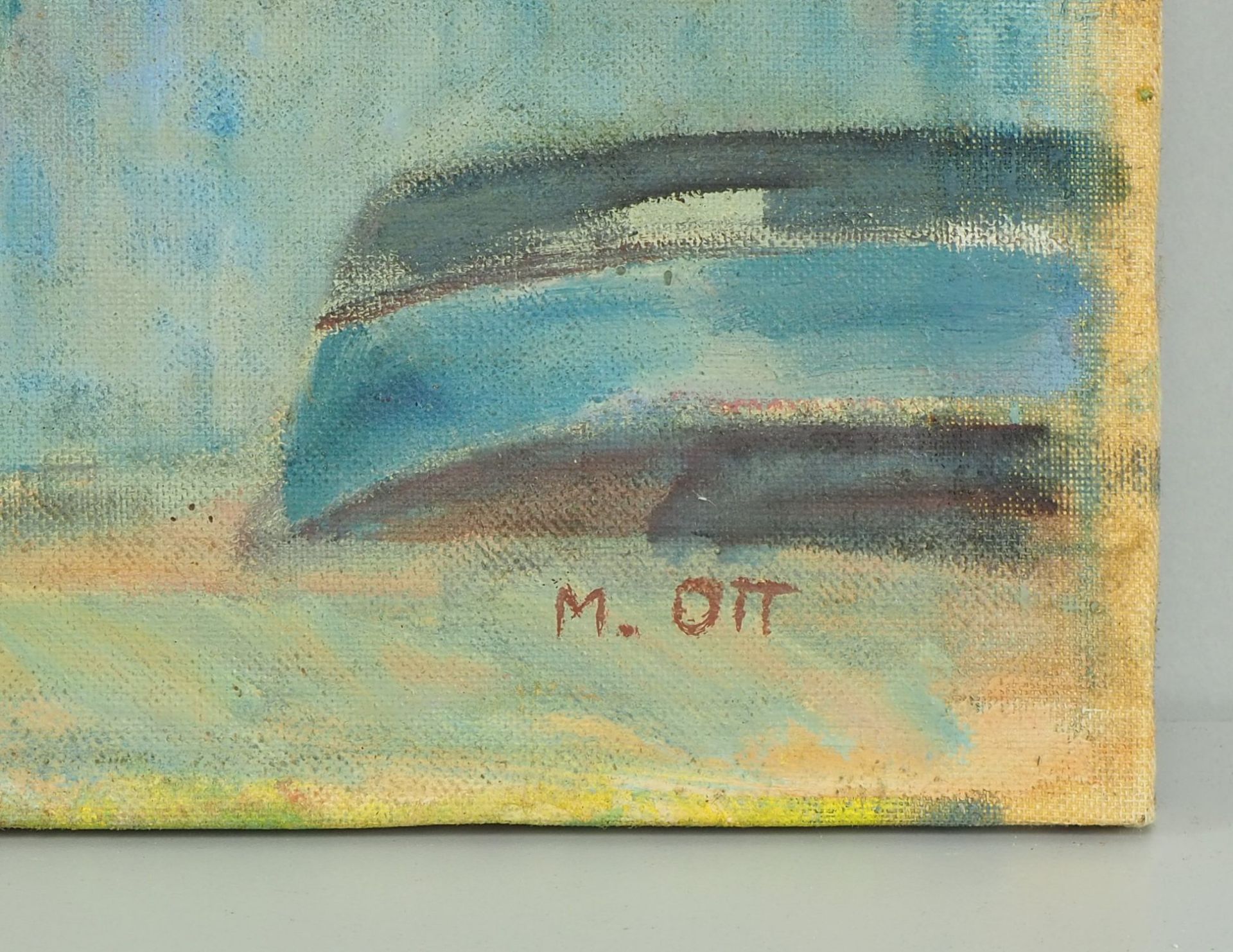 Manfred Ott (1933-2016) - Ölskizze See mit Booten  - Bild 2 aus 3