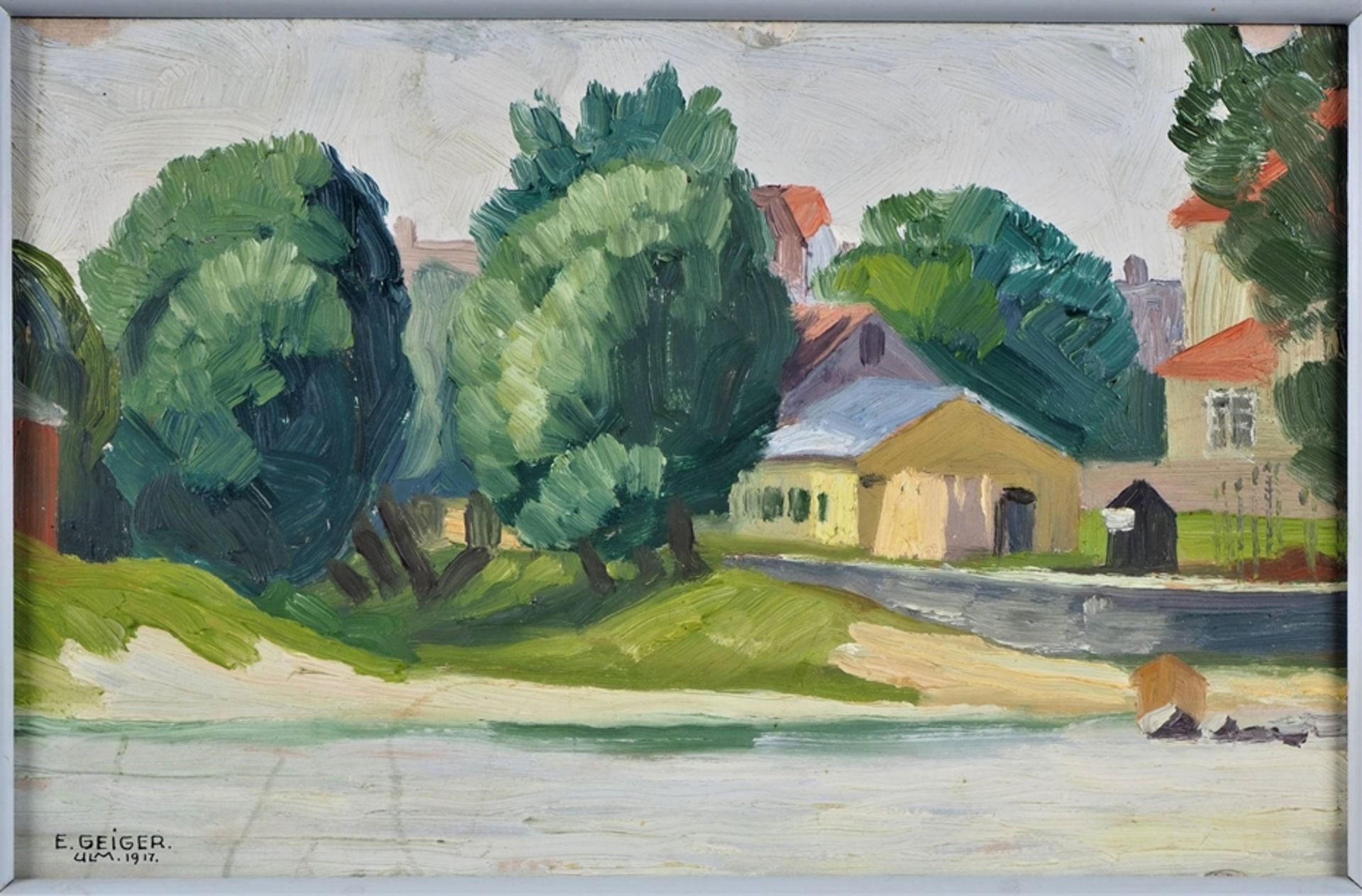 Ernst Samuel Geiger (1876, Turgi - 1965, Villeneuve, Schweiz) - Ansicht Ulm mit Donau, 1917