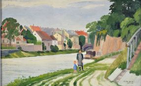 Ernst Samuel Geiger (1876, Turgi - 1965, Villeneuve, Schweiz) - Ansicht Ulm mit Donau, 1917