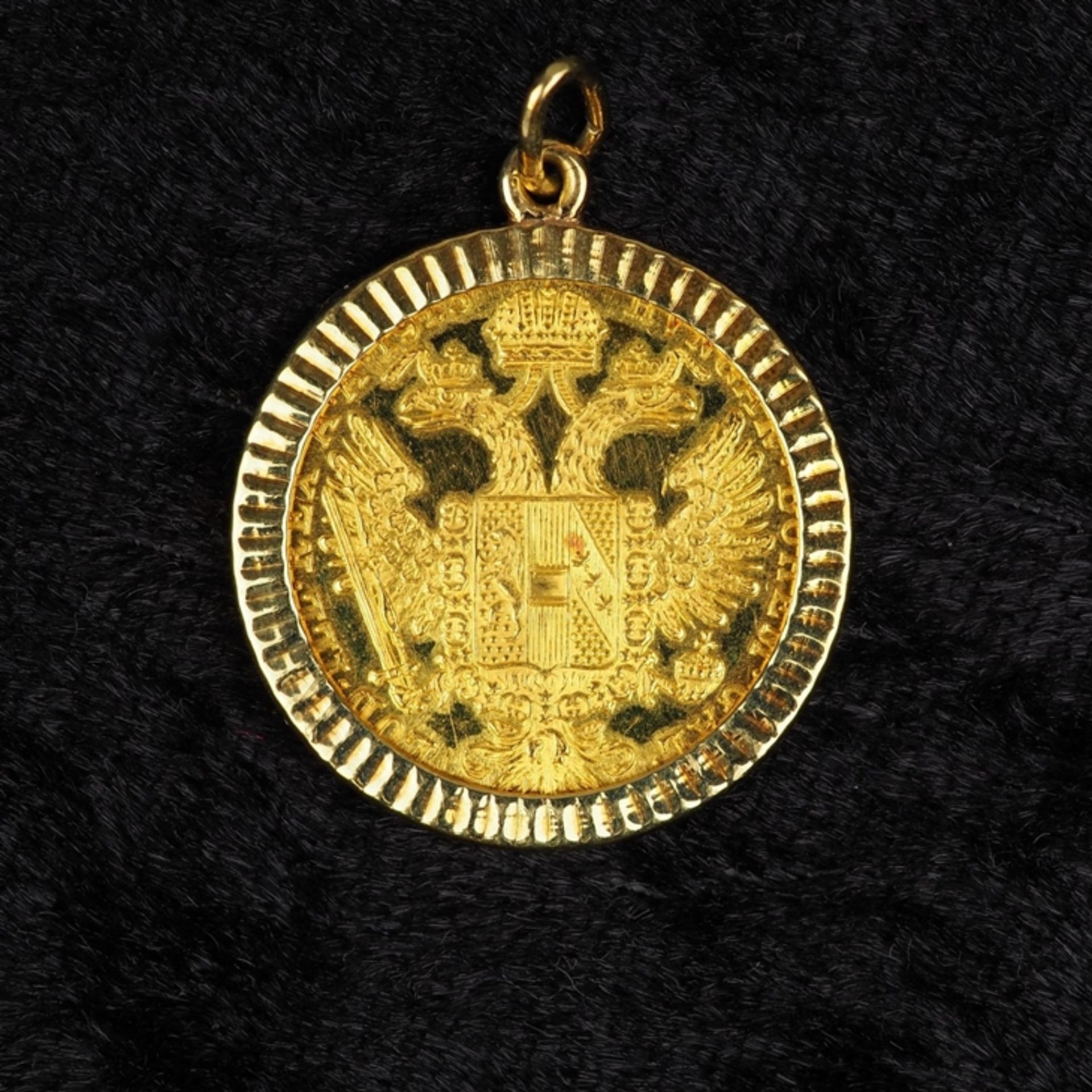 Münzanhänger mit Goldmünze: Österreich, 1 Dukat 1915 - Franz Joseph - Bild 2 aus 2