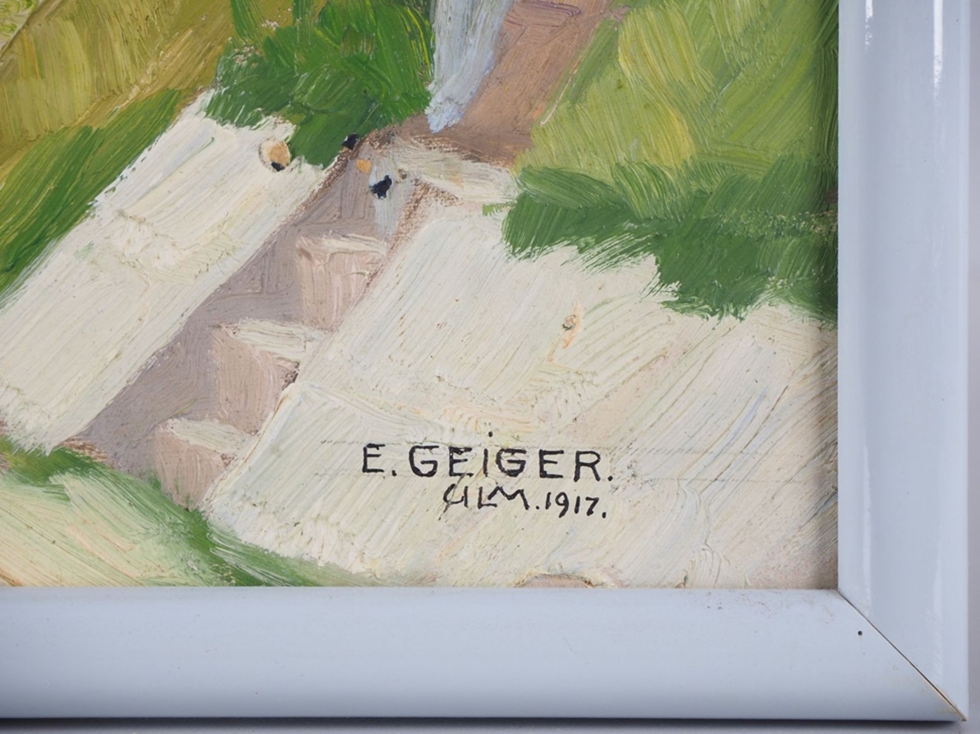 Ernst Samuel Geiger (1876, Turgi - 1965, Villeneuve, Schweiz) - Ansicht Ulm mit Donau, 1917 - Bild 4 aus 4