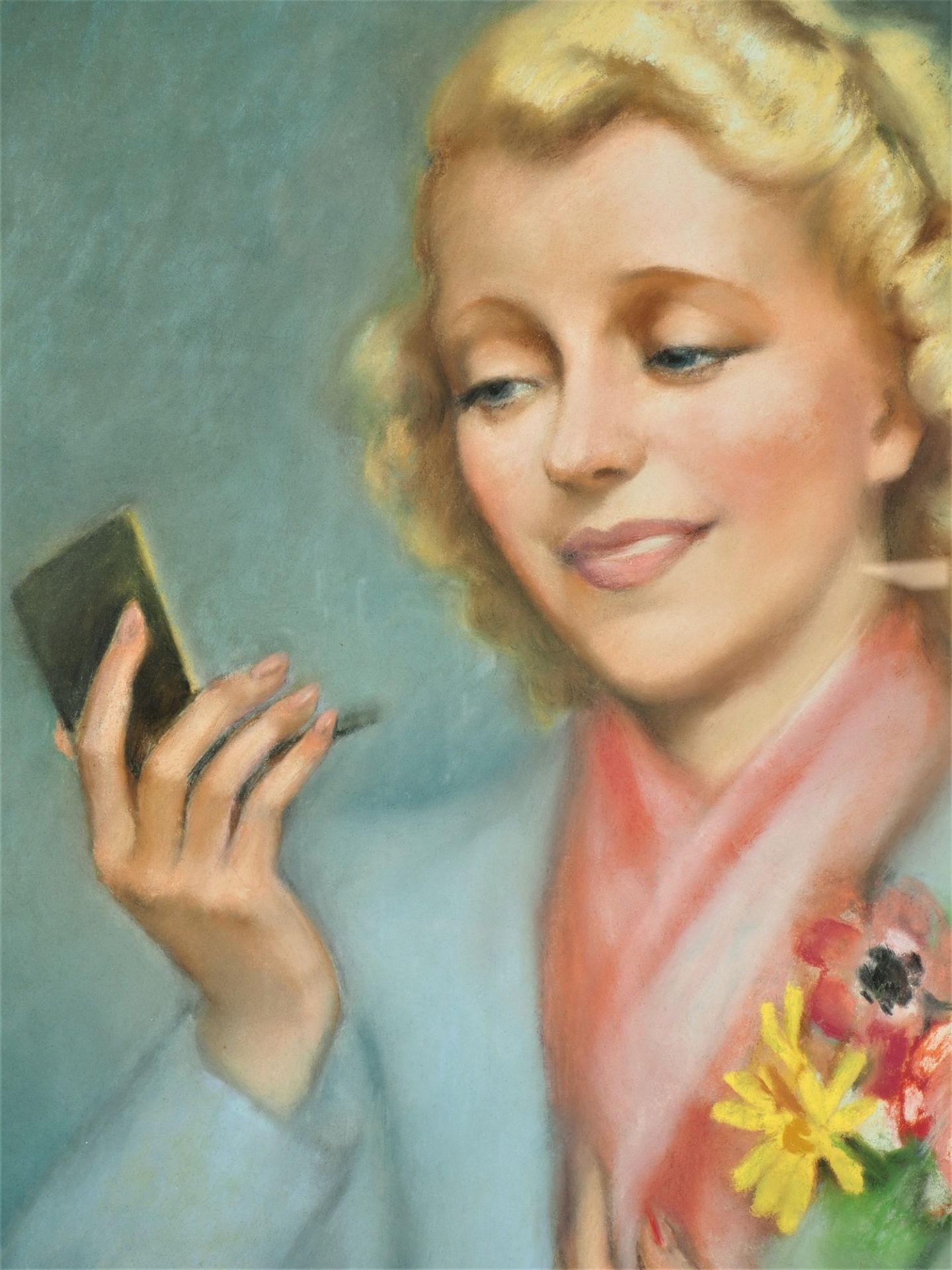 Louise Galand-Legendre (1876-1955) - Damenporträt Pastell - Bild 2 aus 3