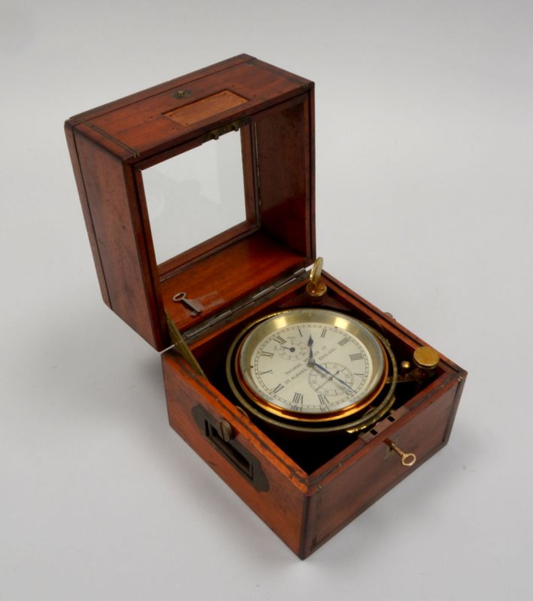 Marine-Chronometer (England), Thomas Mercer Ltd./St. Albans, Nr. &#039;18355&#039;, kardanisch gelag - Bild 2 aus 4