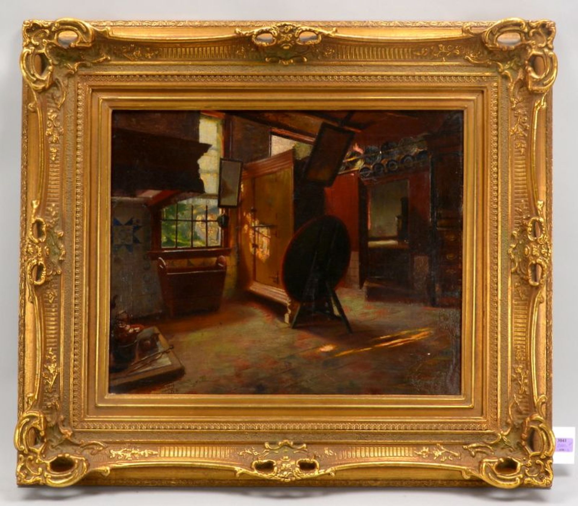 Kirberg, Otto (1850 Elberfeld - 1926 D&uuml;sseldorf), &#039;Stubeninterieur&#039;, &Ouml;l auf Lein