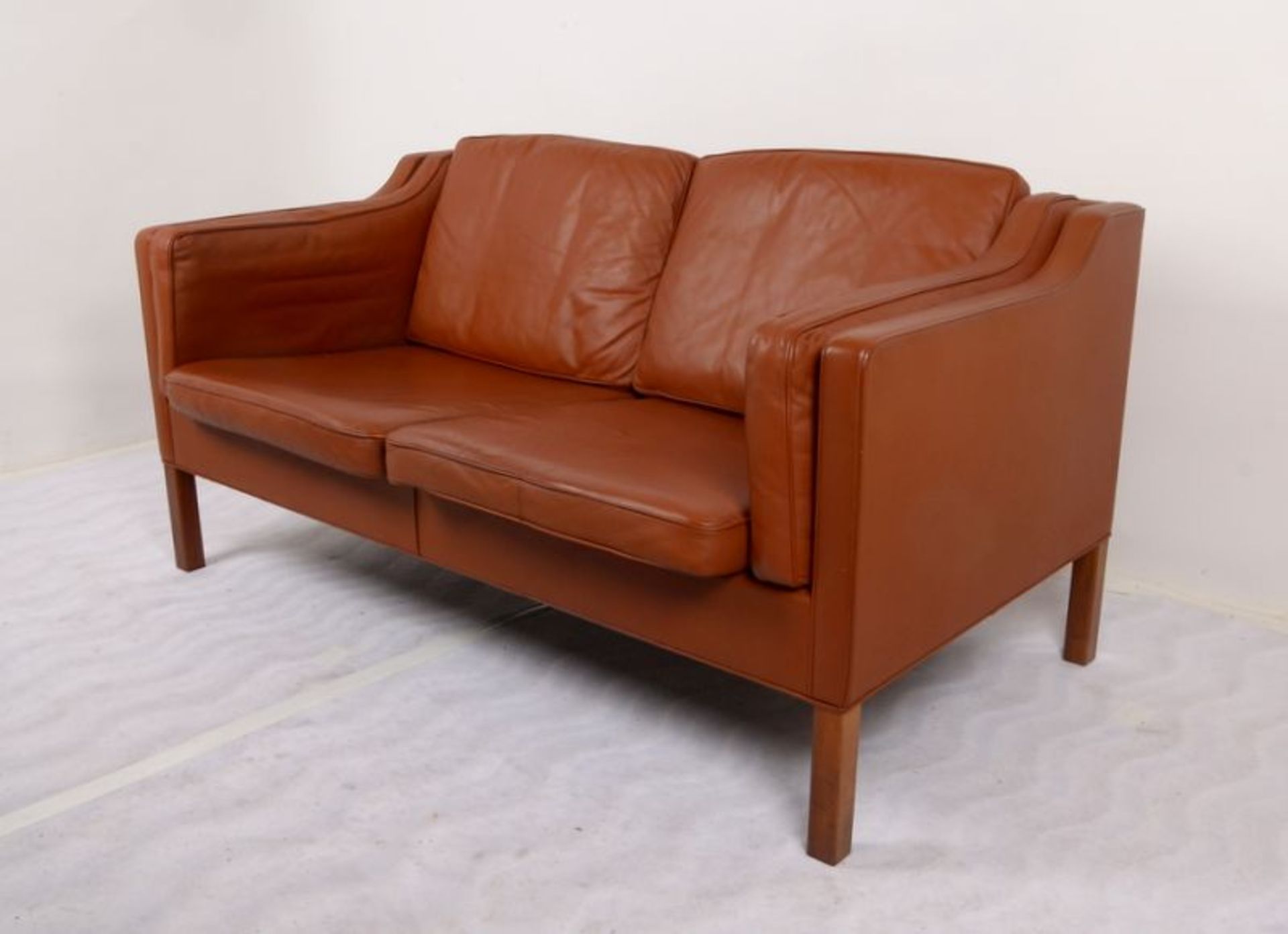 Fredericia/D&auml;nemark (Design 1970 - 1979), Sofa/Zweisitzer, Holzrahmen mit Lederbezug, Entwurf: - Bild 3 aus 3