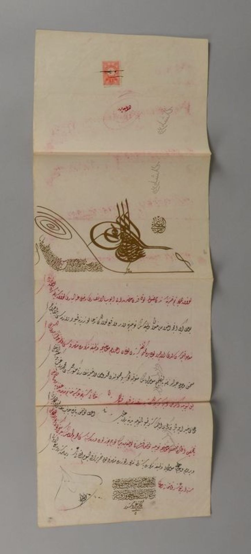 Amtliches Dokument (Persien - wohl beh&ouml;rdliche Anordnung), datiert &#039;1722&#039;, mit Regist