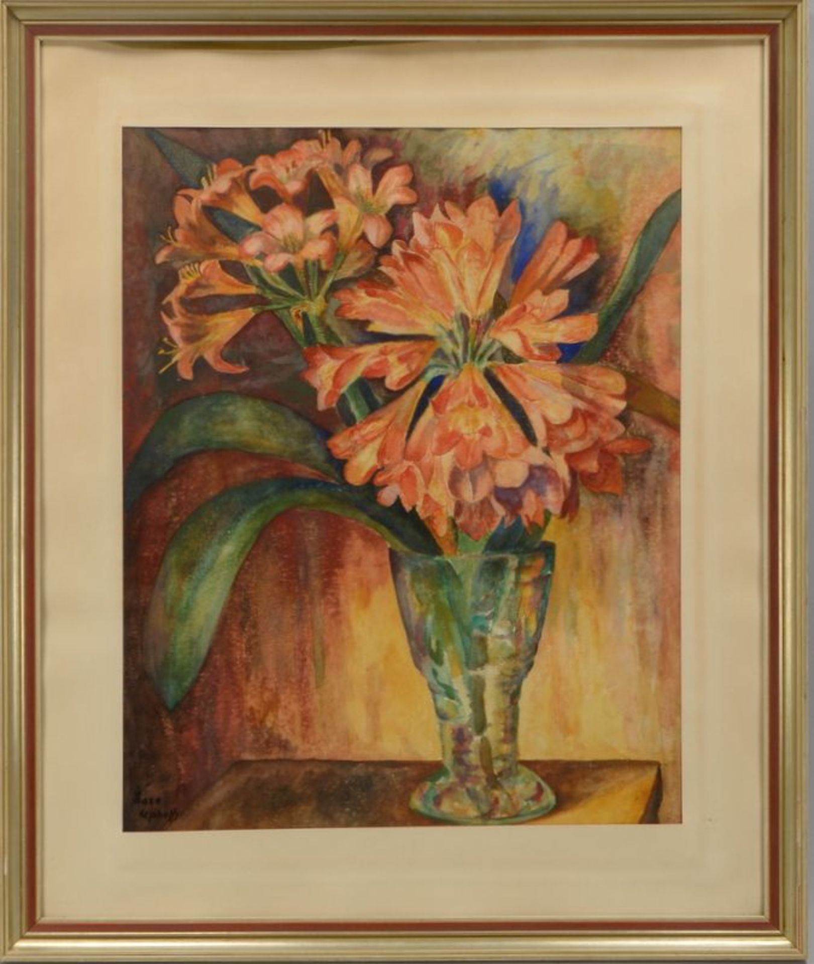 Uphoff, Lore (1890 D&uuml;sseldorf - 1968 Worpswede), &#039;Amaryllisbl&uuml;te&#039;, Aquarell, unt