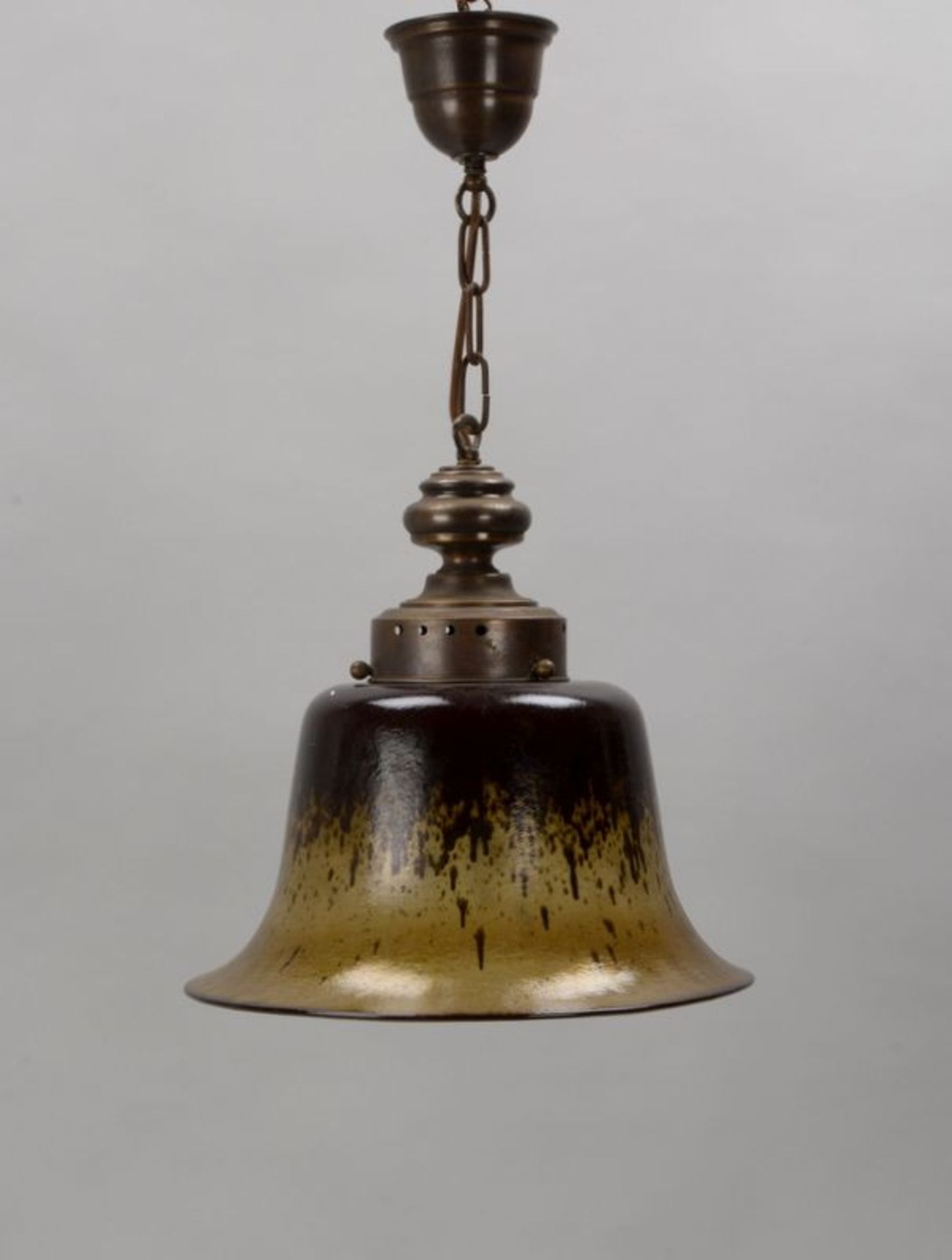Flurlampe, 1-flammig, mit Glasschirmen; Abh&auml;ngh&ouml;he 60 cm, Durchmesser &Oslash; 35 cm