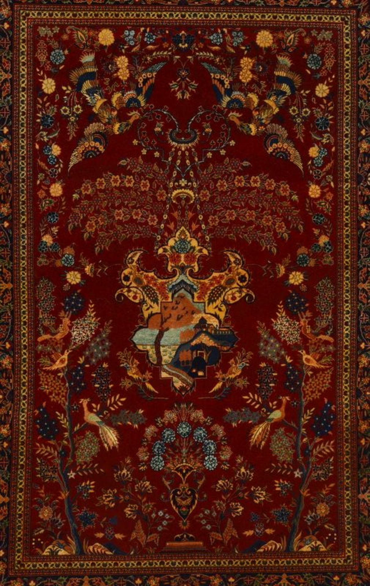 Exklusiver Orientteppich (Teheran), antik, Korkwolle mit Seidenanteilen/auf Seide gekn&uuml;pft, fei - Bild 3 aus 3