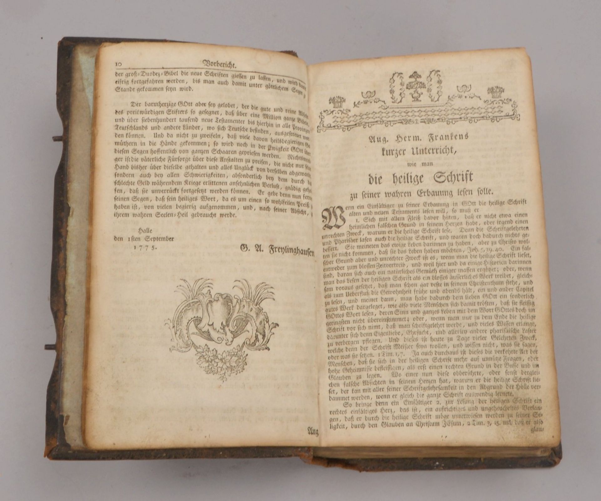 Antike Bibel (Halle, 1775 - mit Vorbericht von G.A. Freylinghausen &#039;zur sieben und siebzigsten