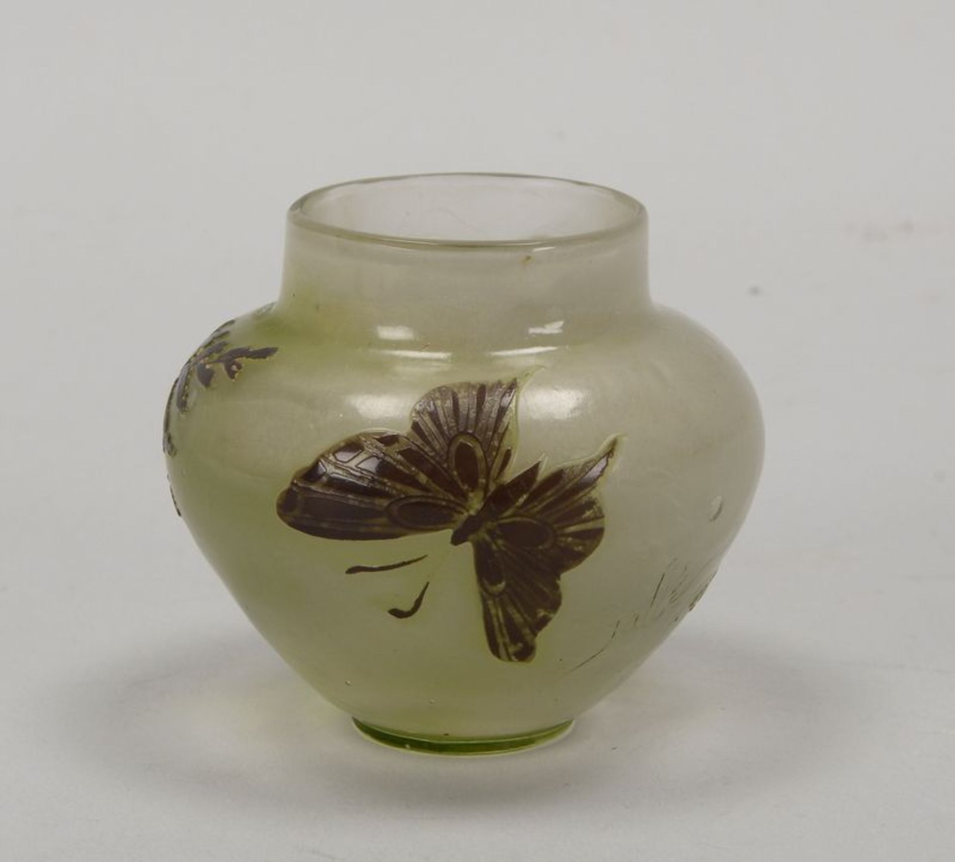 Gall&eacute;, &Eacute;mile (1846 - 1904), Glasvase, Glas teils mit Luftblaseneinschl&uuml;ssen, mit - Bild 2 aus 2
