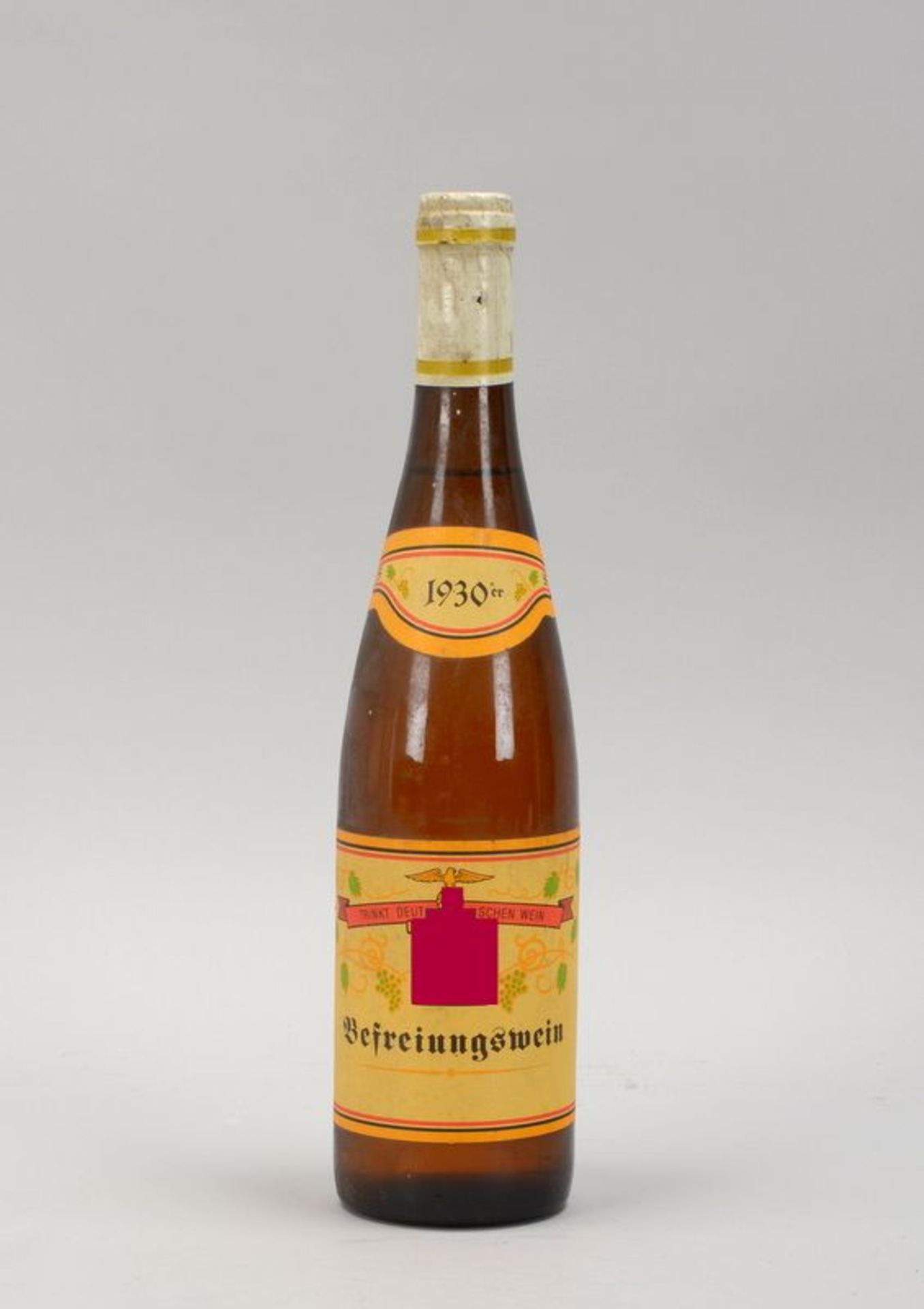 Sammlerwein: &#039;Befreiungswein&#039; - Wei&szlig;wein-Auslese, 1930&#039;, Flasche mit &#039;NSDA