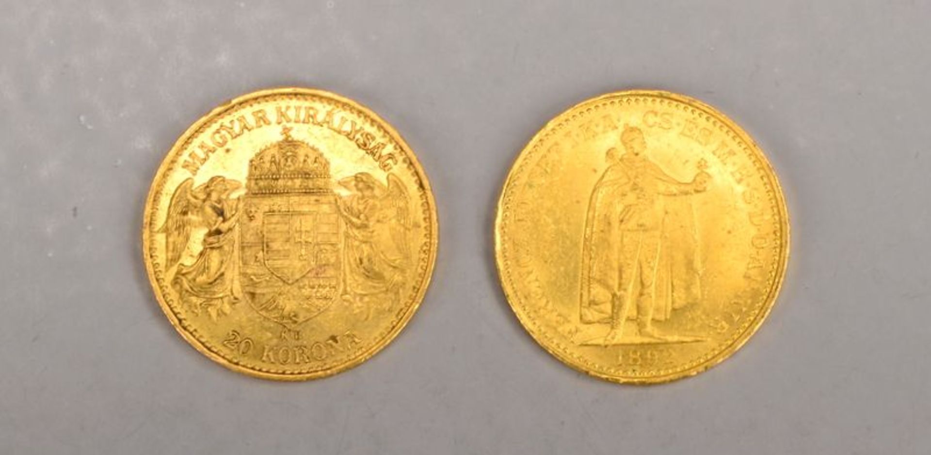 Goldm&uuml;nzen (&Ouml;sterreich-Ungarn): 2x &#039;20 Korona&#039; - &#039;Franz Josef I&#039;/ungar