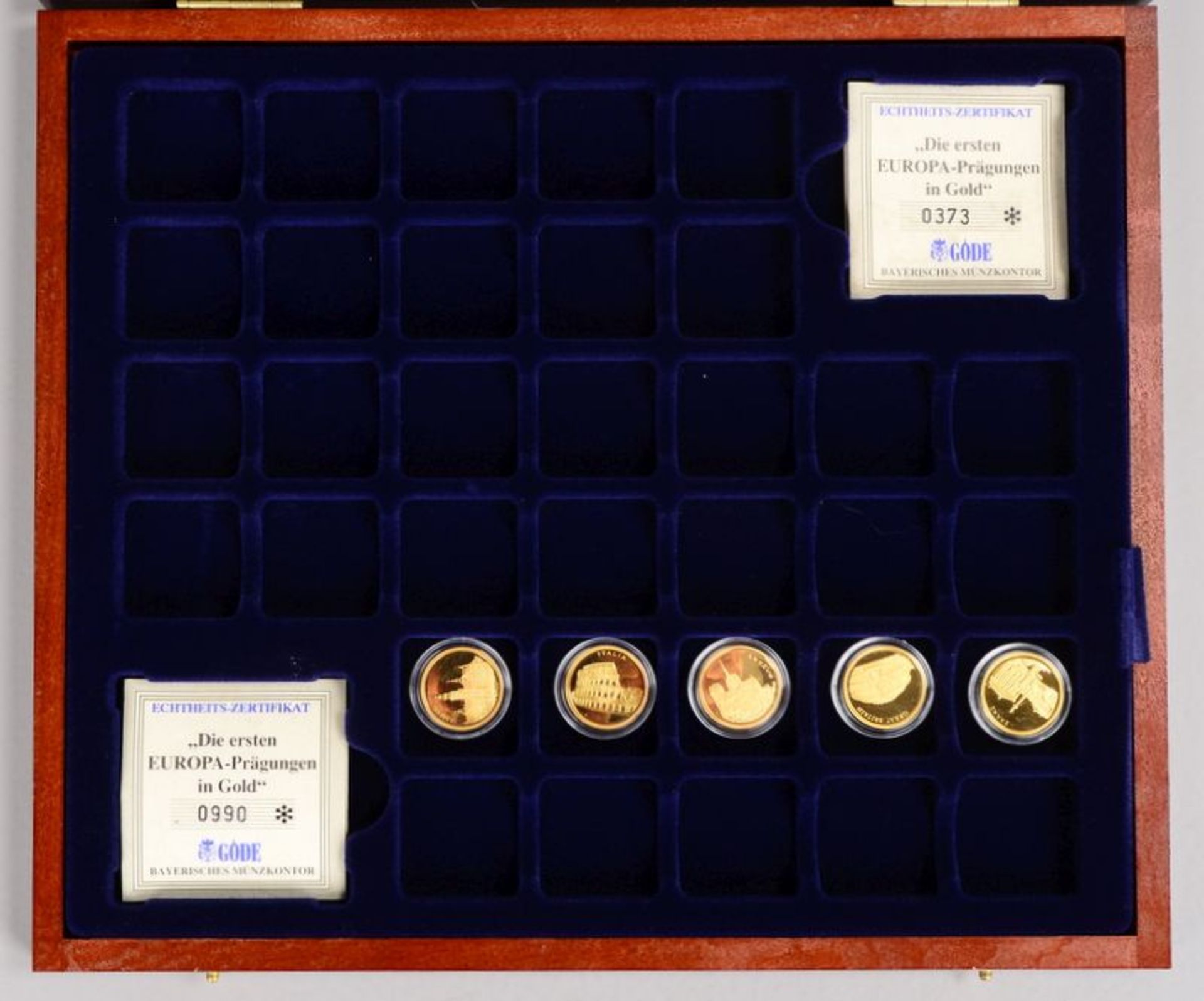 Goldmünzen: 5x Gedenkmünzen 'Europa', jeweils 585/1.000 Feingold, Gewicht jeweils 1/10 Unze (3,11 g - Image 2 of 2