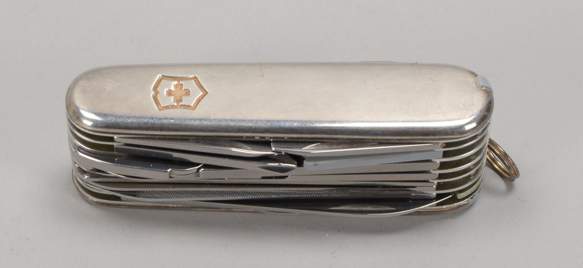 Tiffany &amp; Co., Schweizer Multifunktionsmesser, Griff 925 Sterling Silber/750 Gold