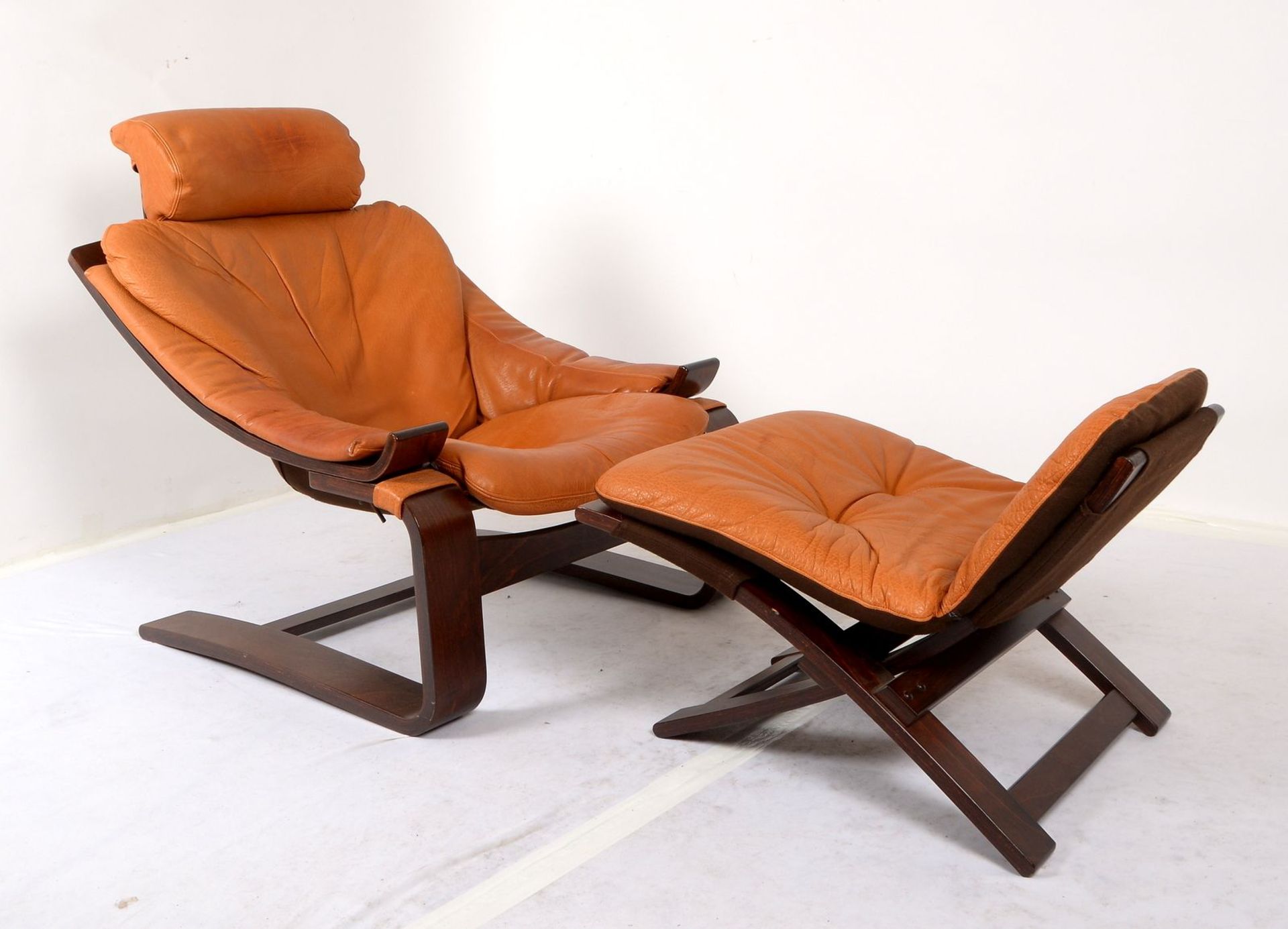 Nelo Design/Schweden, Relaxsessel mit Ottomane, Modell &#039;Kroken&#039;, Entwurf: Ake Fribytter, m - Image 3 of 3
