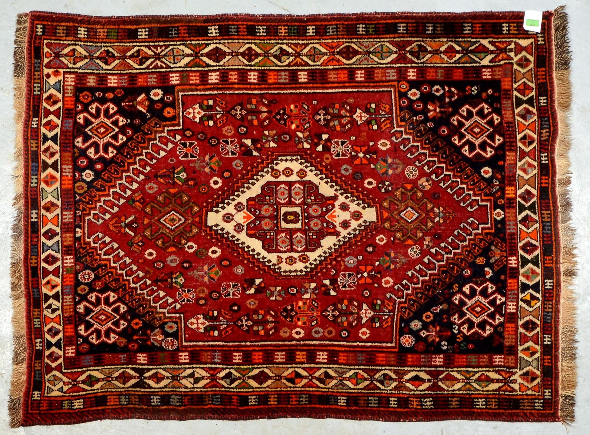 Orientteppich, Wolle auf Ziegenhaar, feste Kn&uuml;pfung; Ma&szlig;e 152 x 115 cm (mit geringsf&uuml