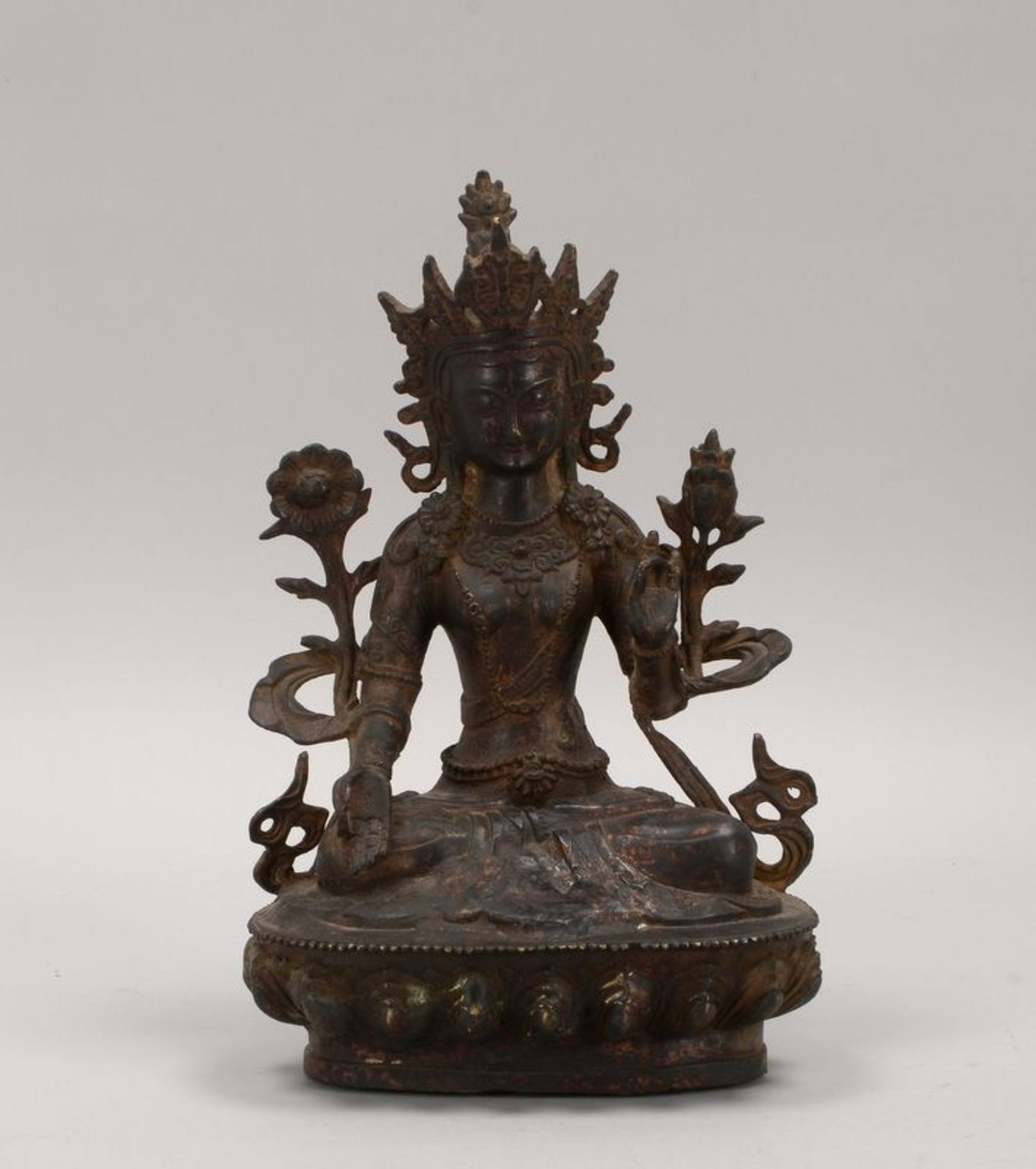 Bronzeskulptur (Tibet), &#039;Sitatara&#039;(?) (buddhistische Gottheit - dargestellt in meditierend