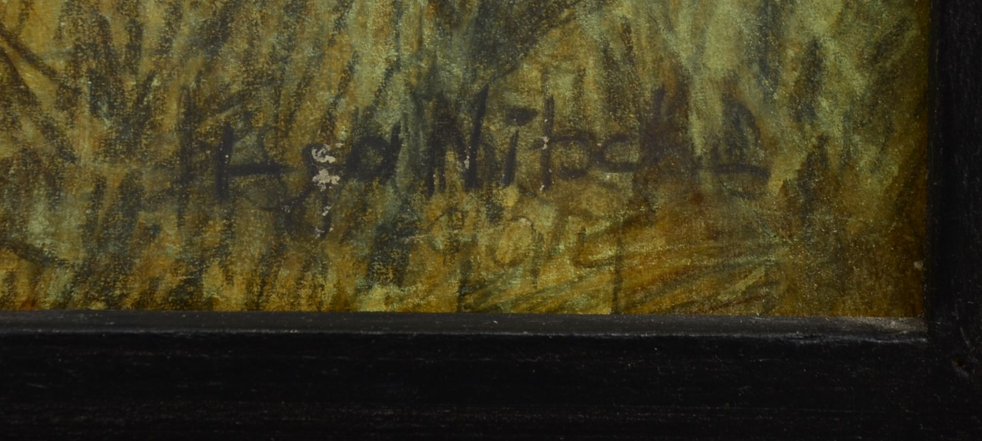 Nitsche, Inga, &#039;Herbstfeld&#039;, Mischtechnik auf Malpappe, unten rechts signiert, hinter Glas - Image 2 of 2