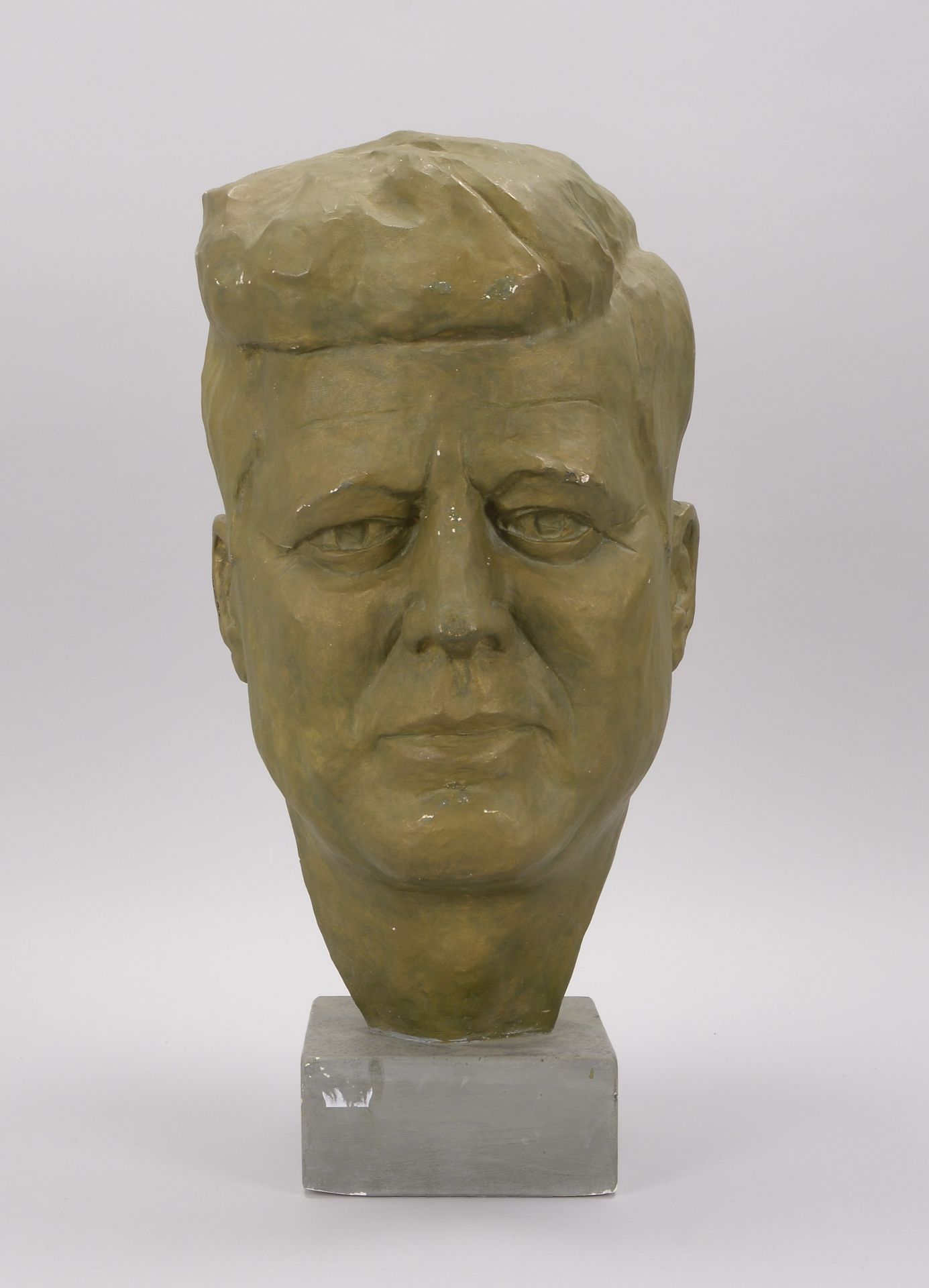 Knudsen, Knud Christian (1916 - 1998), Gipsb&uuml;ste, &#039;Portrait John F. Kennedy&#039;, gr&uuml