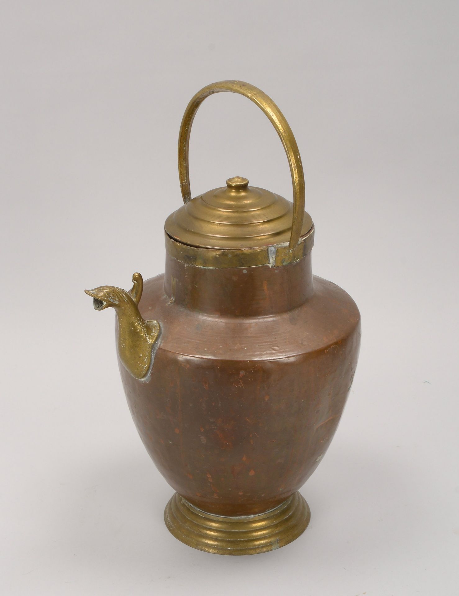 Wasserkessel, Messing/Kupfer, mit fig&uuml;rlichem Ausguss; H&ouml;he 40 cm - Image 2 of 2
