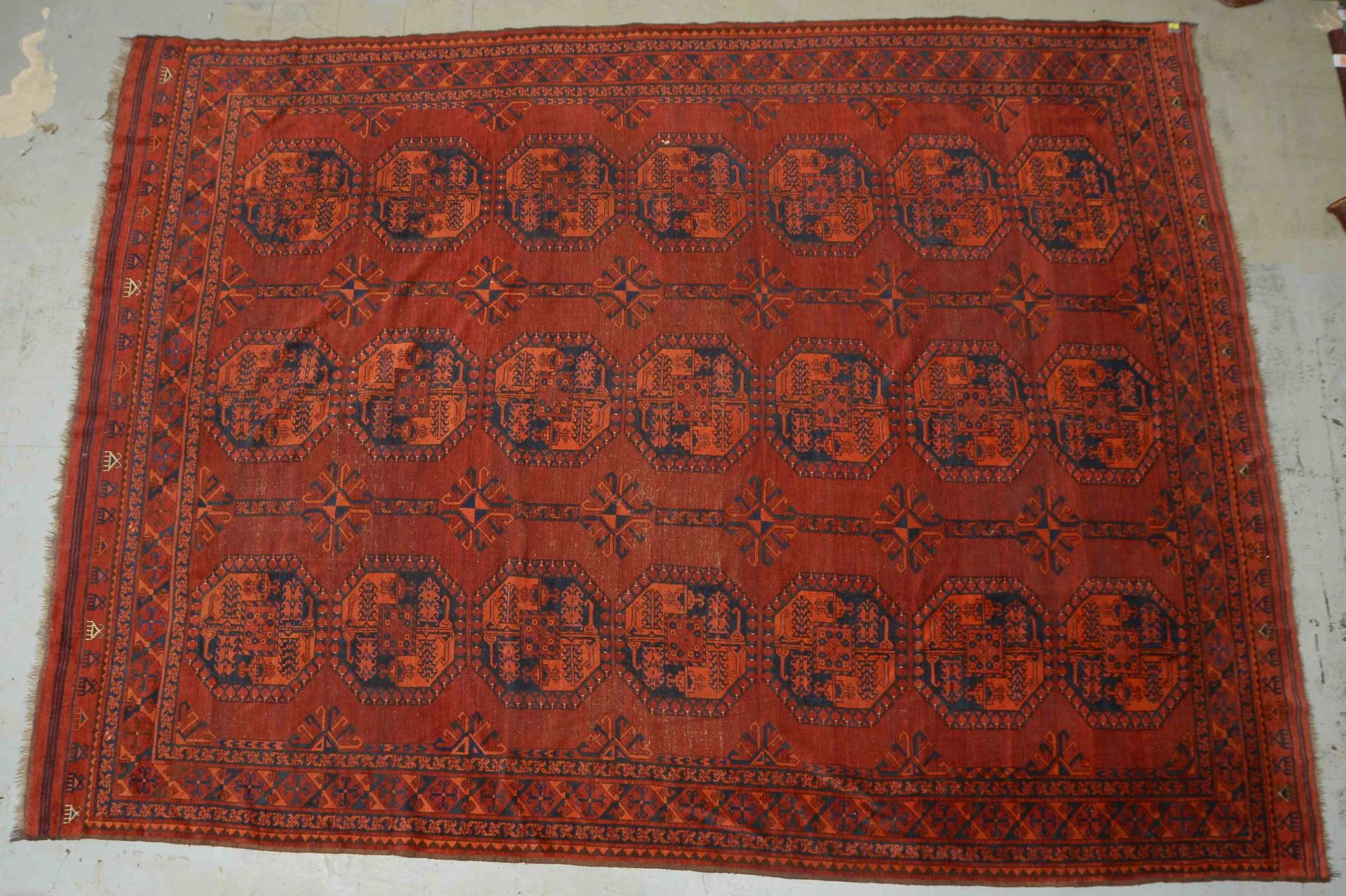 Afghanischer Bashir, antik, warme Farbgebung; Ma&e 400 x 295 cm