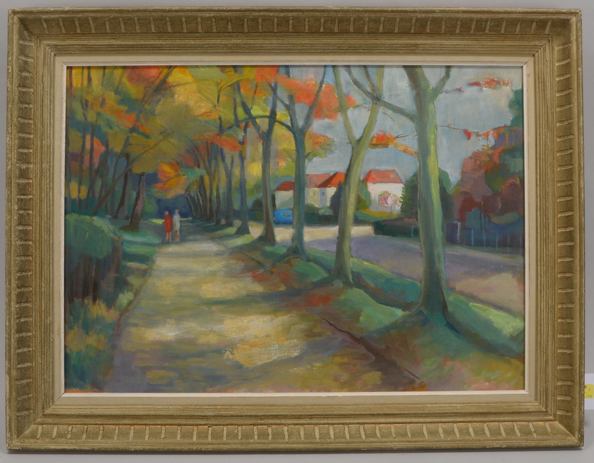 Palinkas, Heiner (1913 Lehe - 2004 Berlin), &#039;Spazierg&auml;nger in herbstlicher Allee&#039;, &O