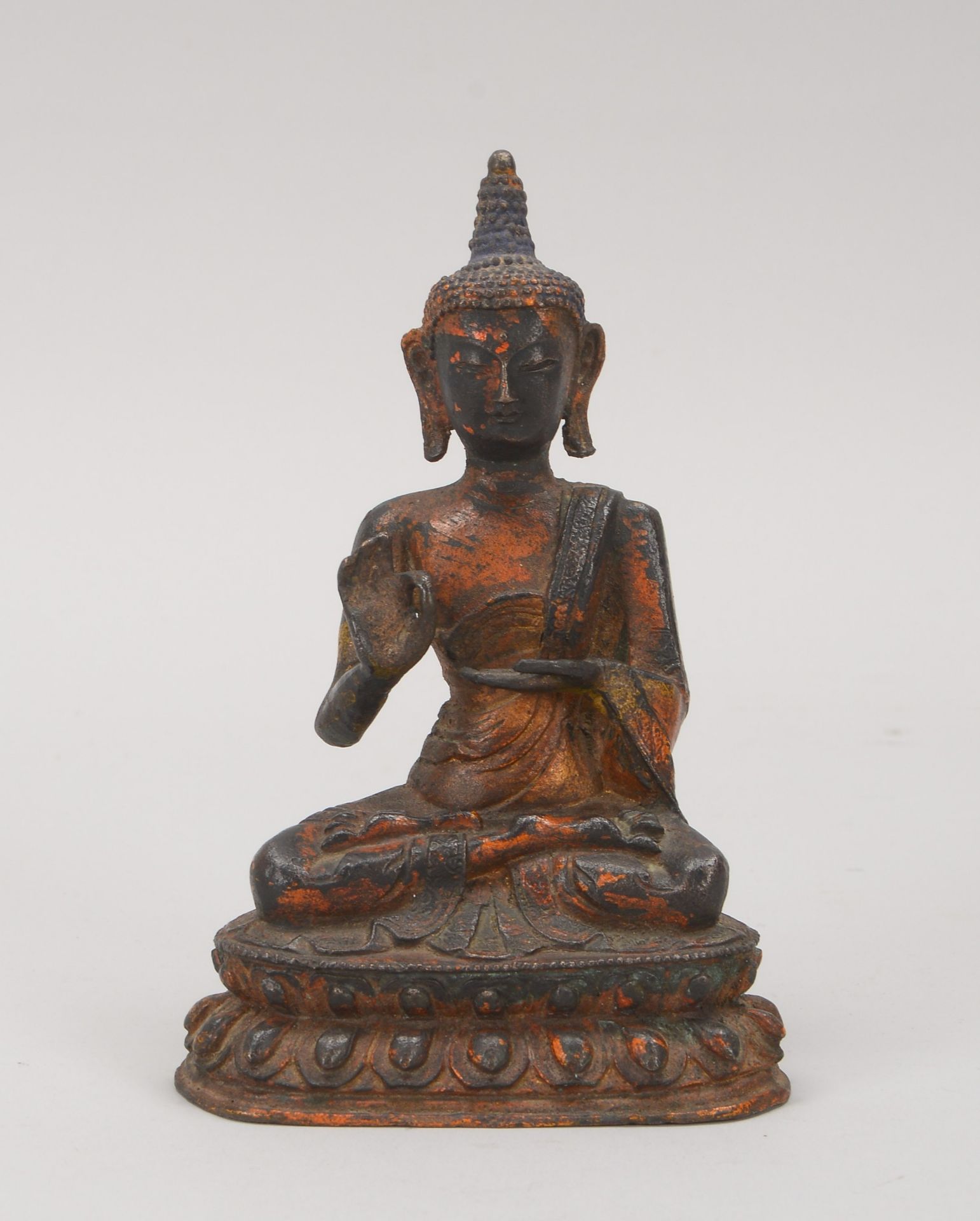 Bronzefigur (Nepal, 19. Jahrhundert), &#039;Buddha&#039; (dargestellt mit Vitarka Mudra - Geste der