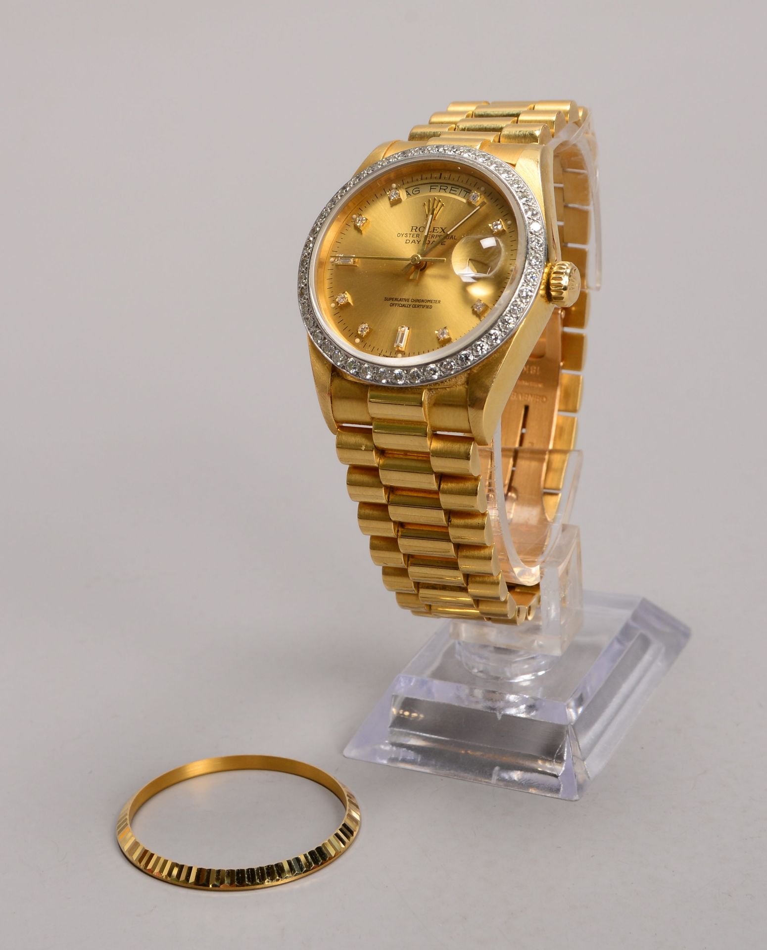 Herrenarmbanduhr (Chronometer der Superlative), Rolex Oyster Perpetual Day-Date&, Automatik - Image 3 of 4