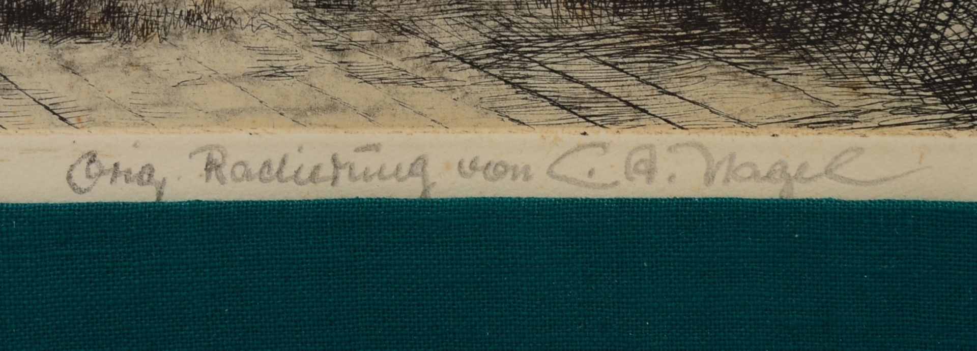 C.A. Nagel, original Radierung &quot;Jan-Wellem-Platz D&uuml;sseldorf&quot;, Ma&szlig;e 39 x 45 cm - Image 2 of 2