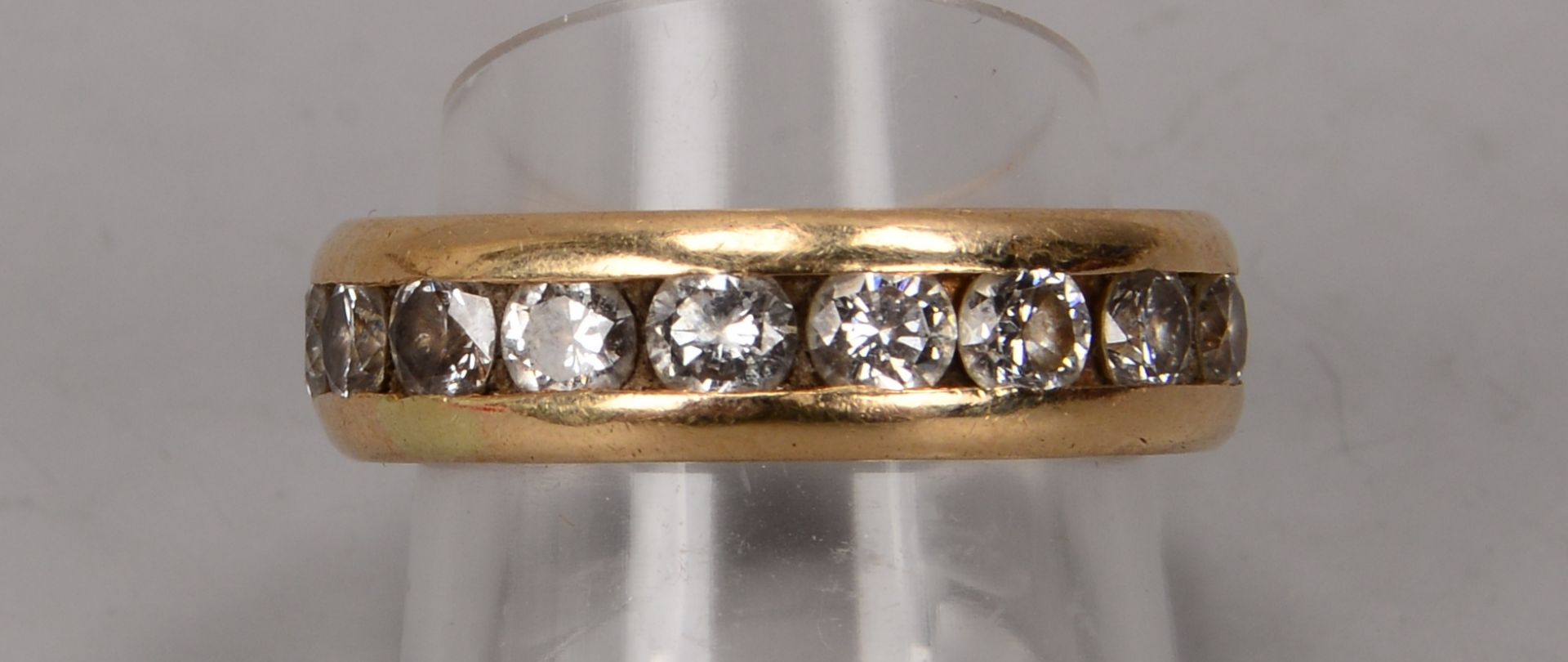 Memory-Ring, 585 GG (gepr&uuml;ft), Ringschiene vollumf&auml;nglich besetzt mit 18x Brillanten/zusam - Image 2 of 2