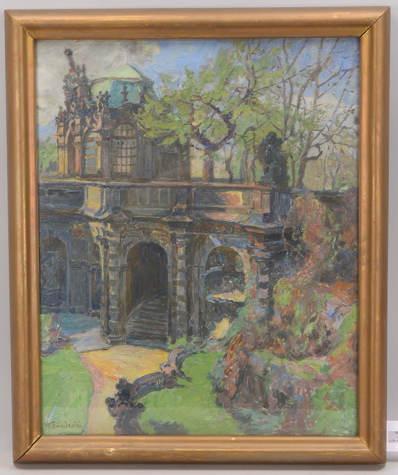 Friedereci, Walter (1874 Chemnitz - 1943 Dresden), -Aus dem Zwinger-, Originaltitel, Oel/Lw, unten l