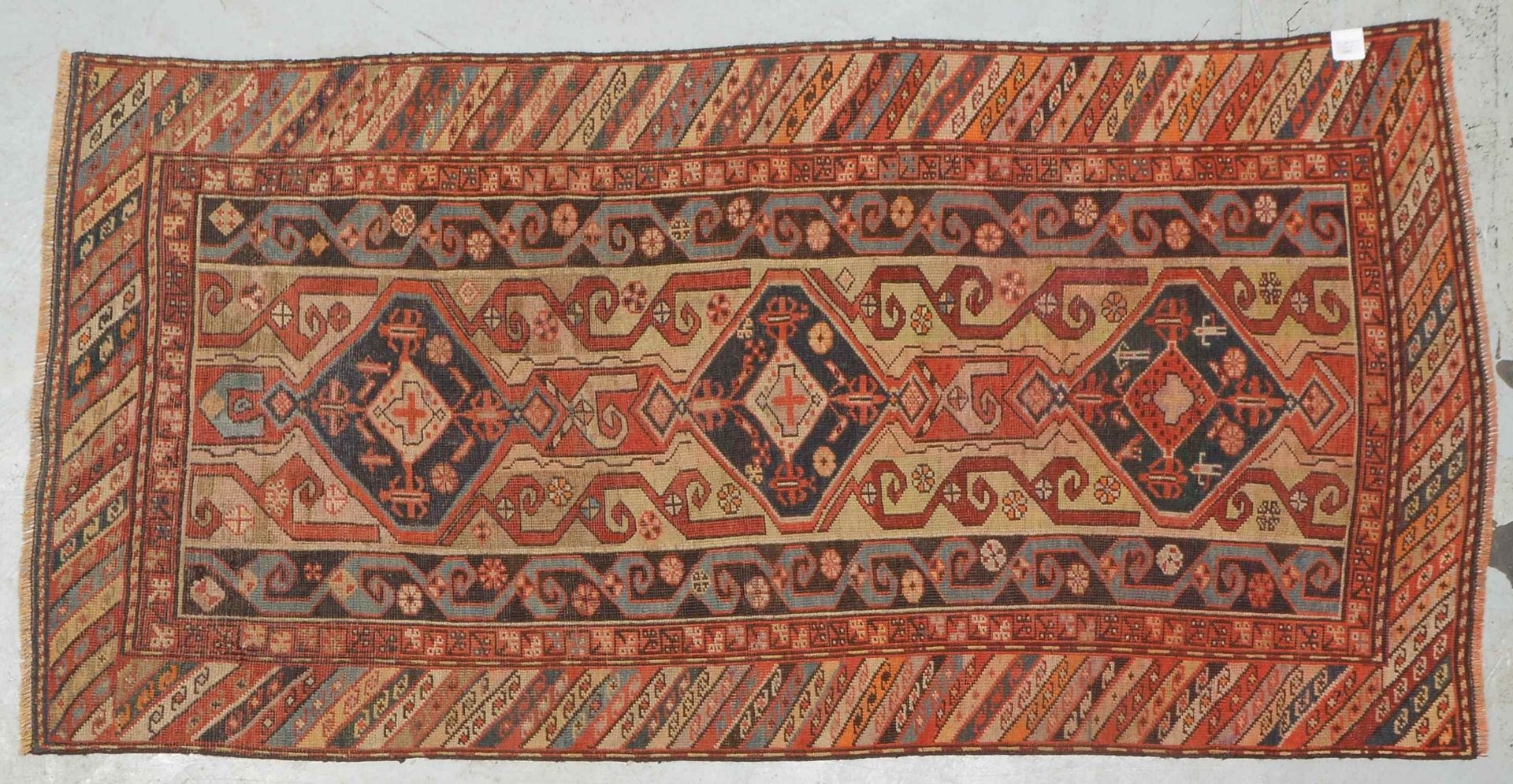 Antike Galerie (Kaukasus), Wolle auf Wolle, mit Moharamat-Musterung, gleichmaessig duenner Flor - mi - Image 2 of 4